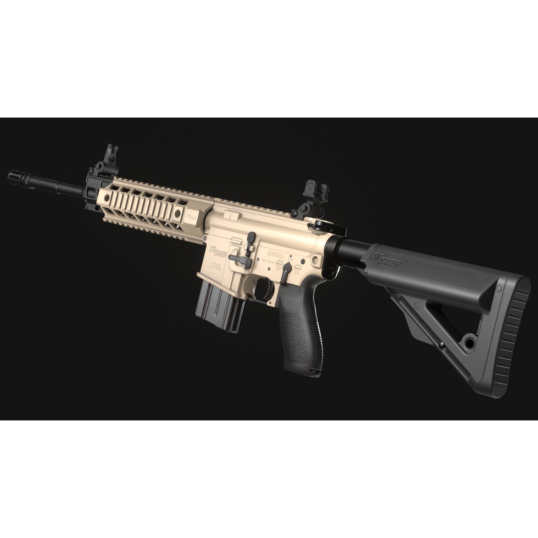 SIG Sauer SIG516 Assault Rifle 3D Model – Low Poly Game Asset, FBX - View 18