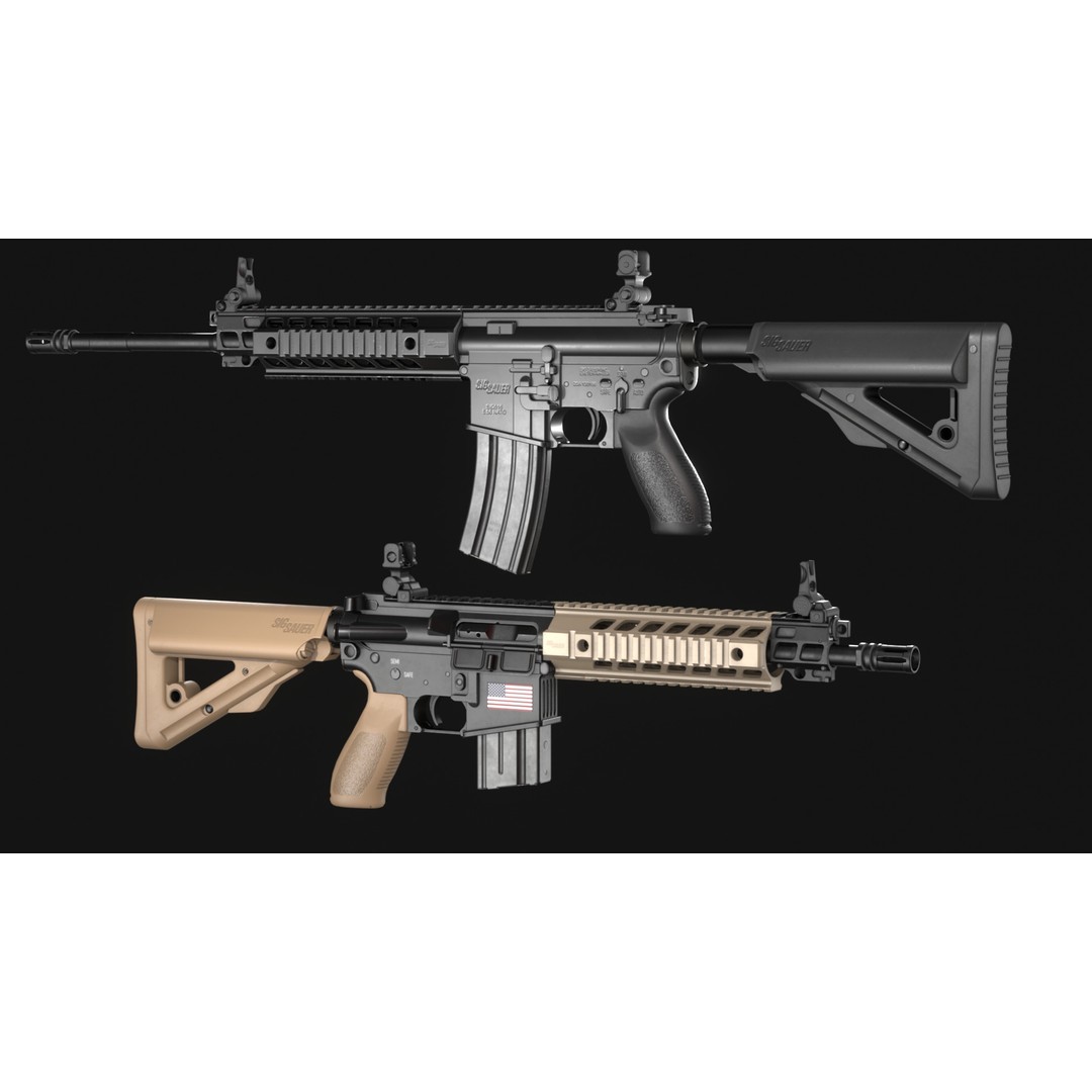 SIG Sauer SIG516 Assault Rifle 3D Model – Low Poly Game Asset, FBX - View 5