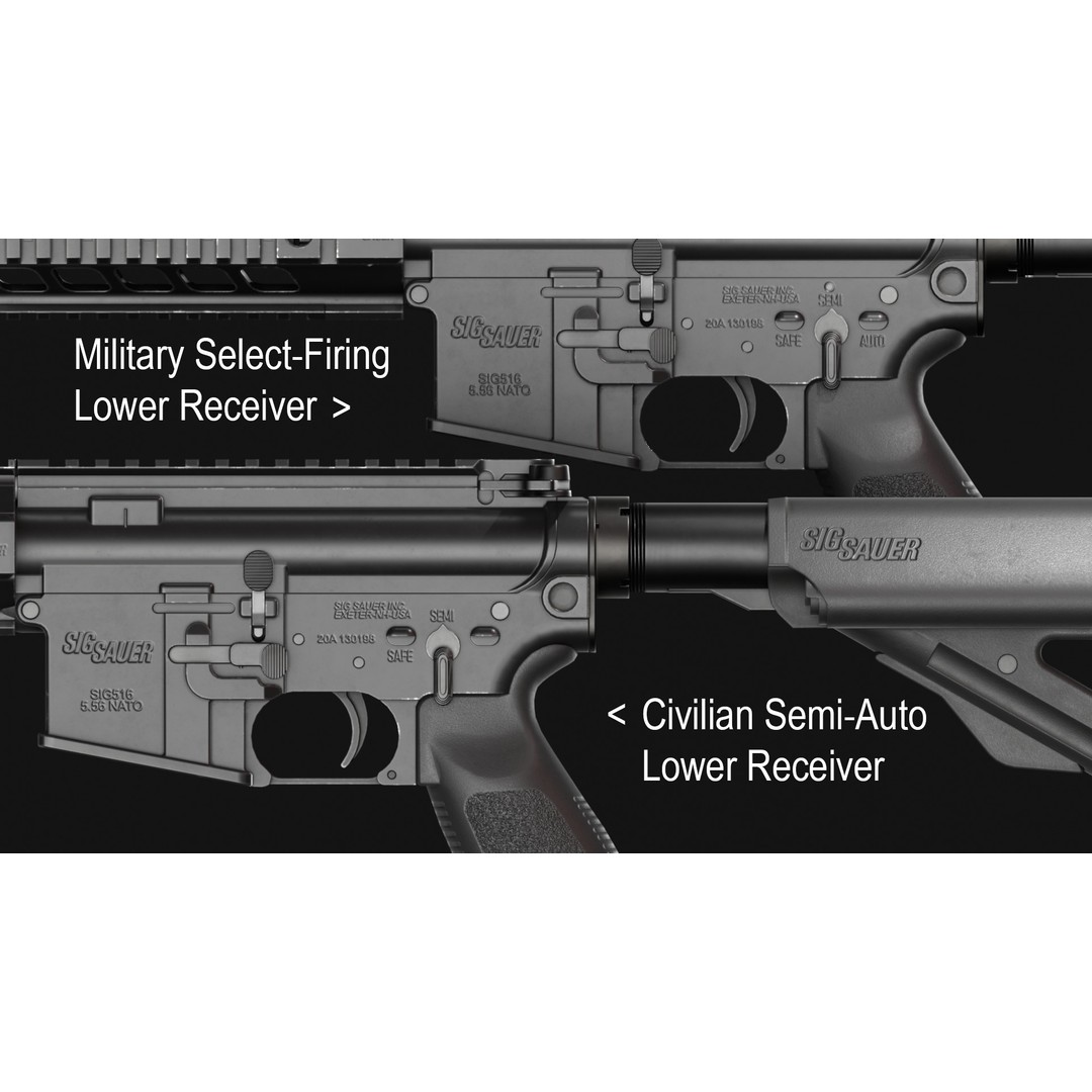 SIG Sauer SIG516 Assault Rifle 3D Model – Low Poly Game Asset, FBX - View 7