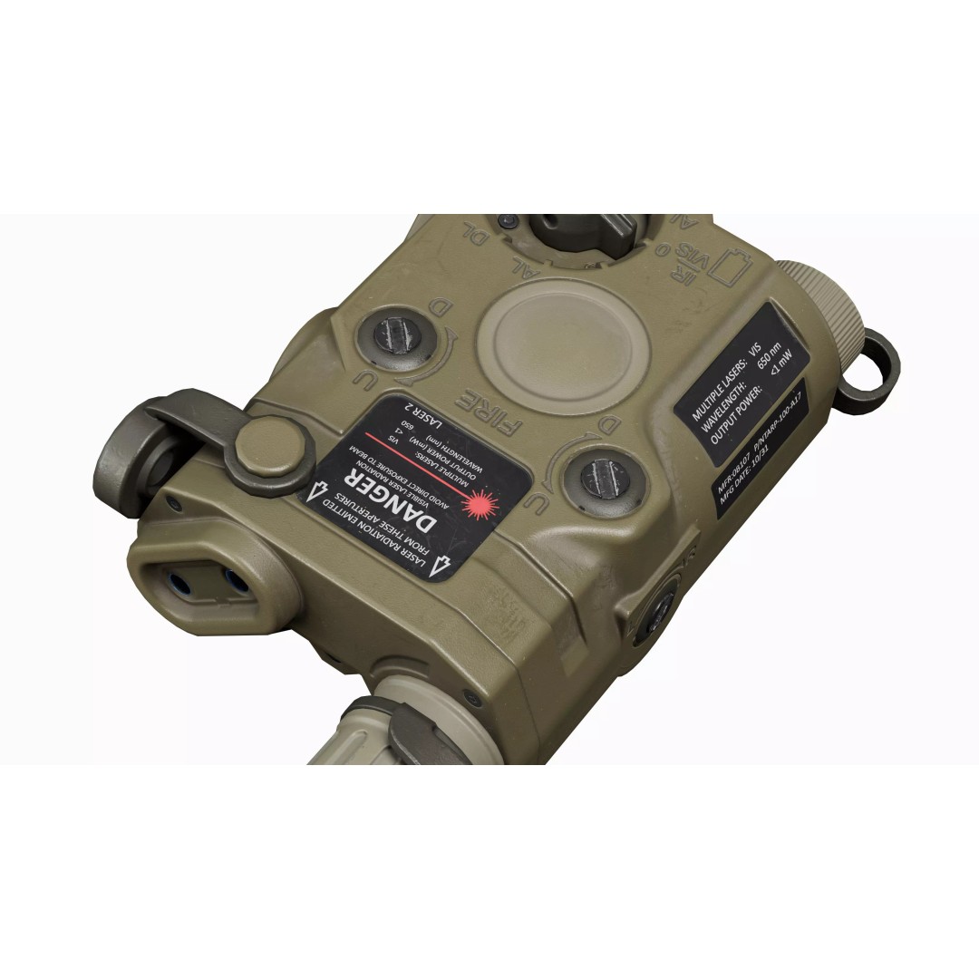 Laser Sight AN-PEQ 15 3D Model – Low Poly Game Asset, FBX, PBR - View 15