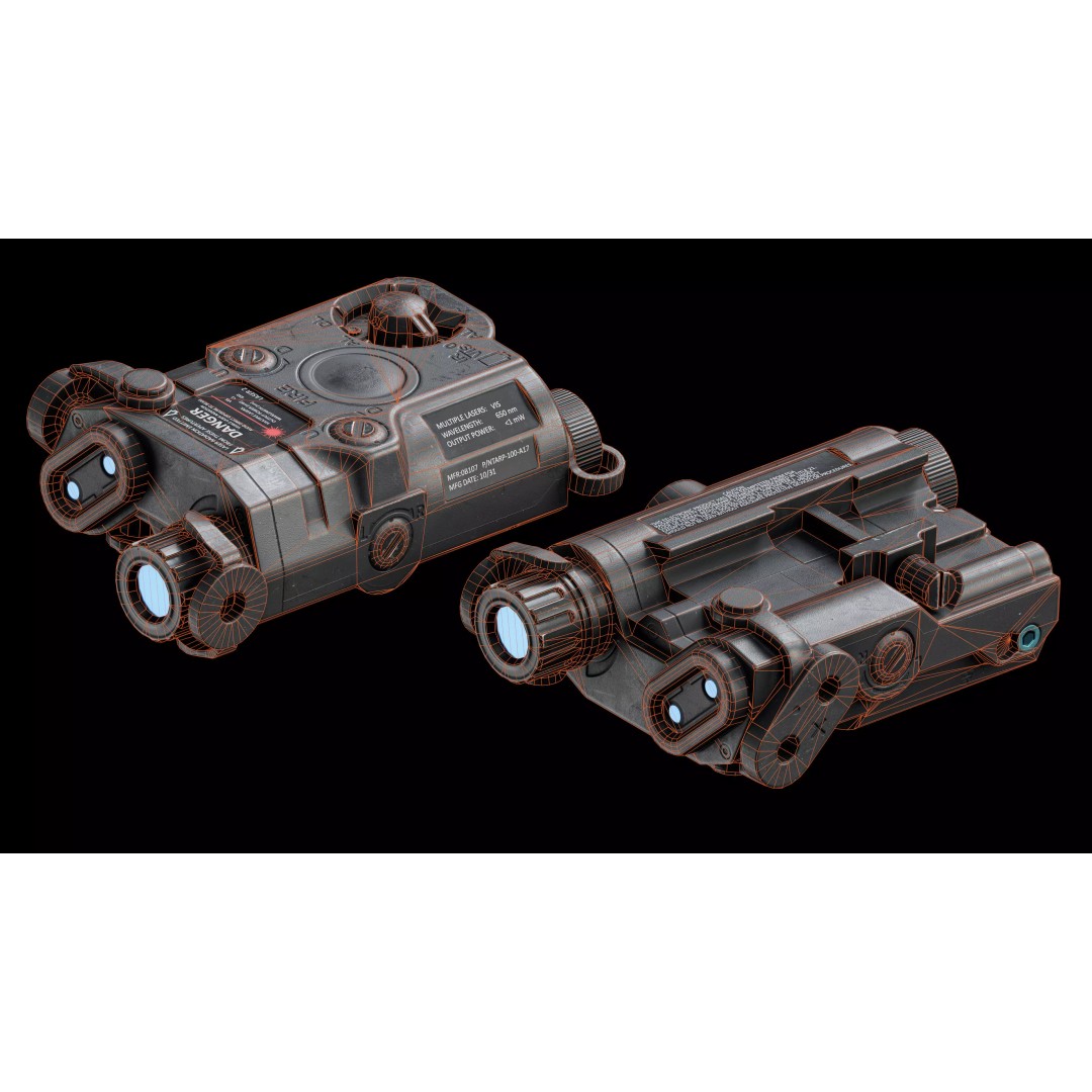 Laser Sight AN-PEQ 15 3D Model – Low Poly Game Asset, FBX, PBR - View 20