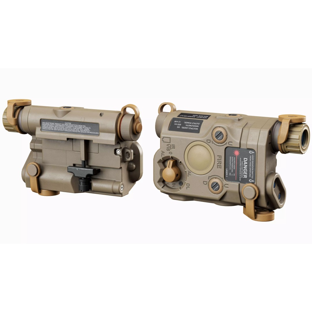 Laser Sight AN-PEQ 15 3D Model – Low Poly Game Asset, FBX, PBR - View 5