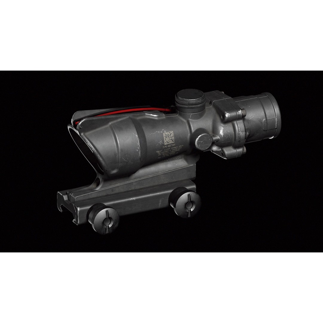 ACOG Rifle Scope 3D Model – Low Poly Game-Ready FBX Asset - View 3