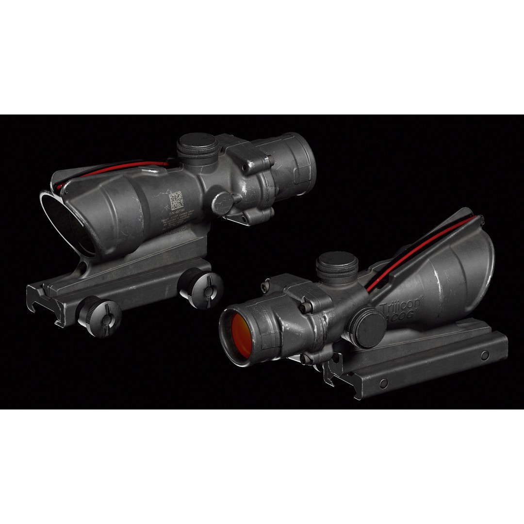 ACOG Rifle Scope 3D Model – Low Poly Game-Ready FBX Asset - View 5