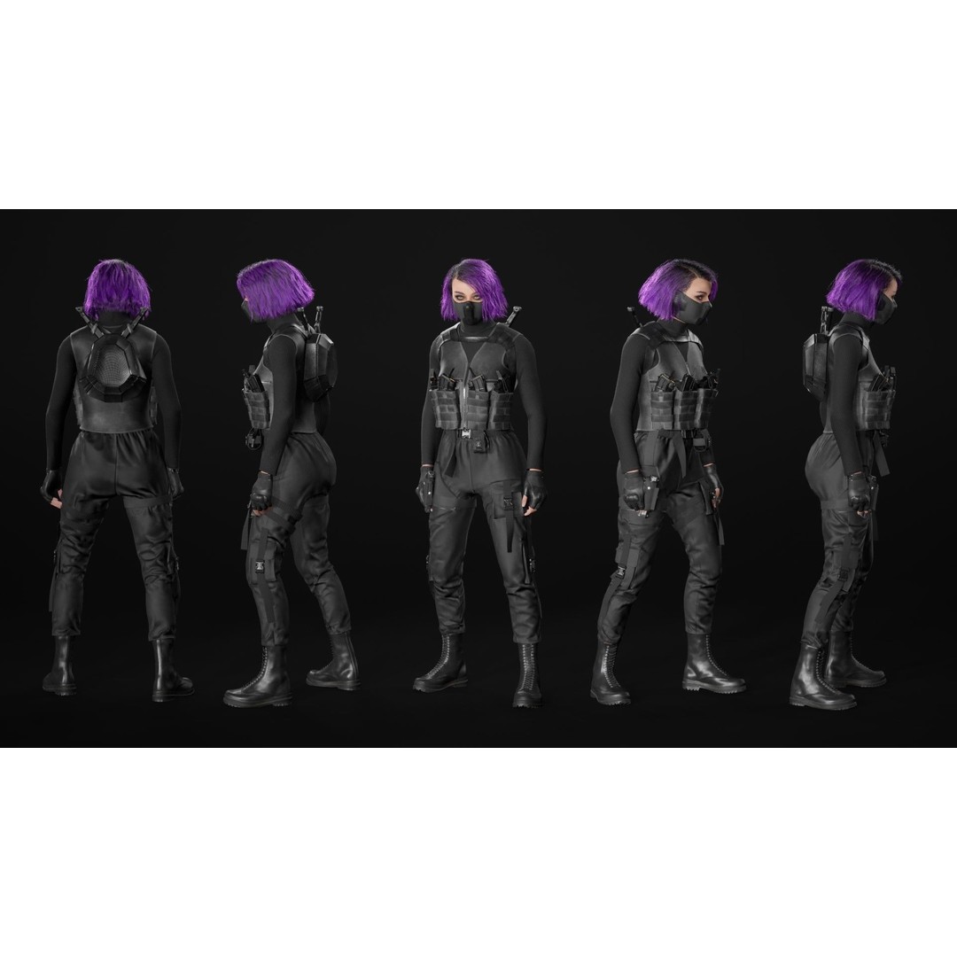 Realistic Military Woman 3D Model – Rigged Low-Poly Character for Unreal Engine - View 18