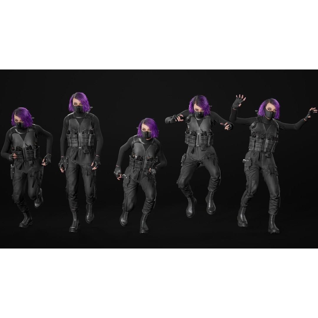 Realistic Military Woman 3D Model – Rigged Low-Poly Character for Unreal Engine - View 27