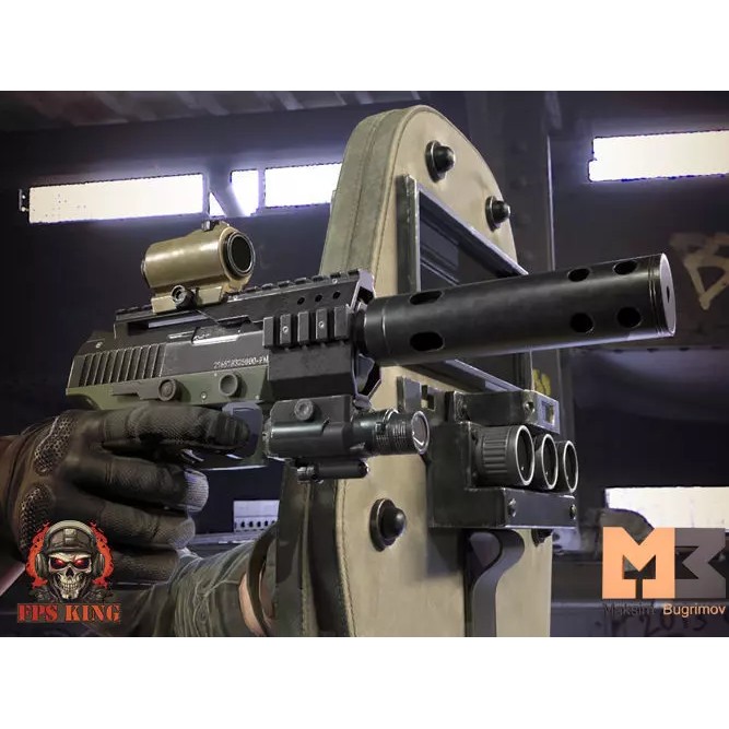 Pistol Tactical Shield 3D Model – Low Poly Game Ready Animations, FBX - View 2