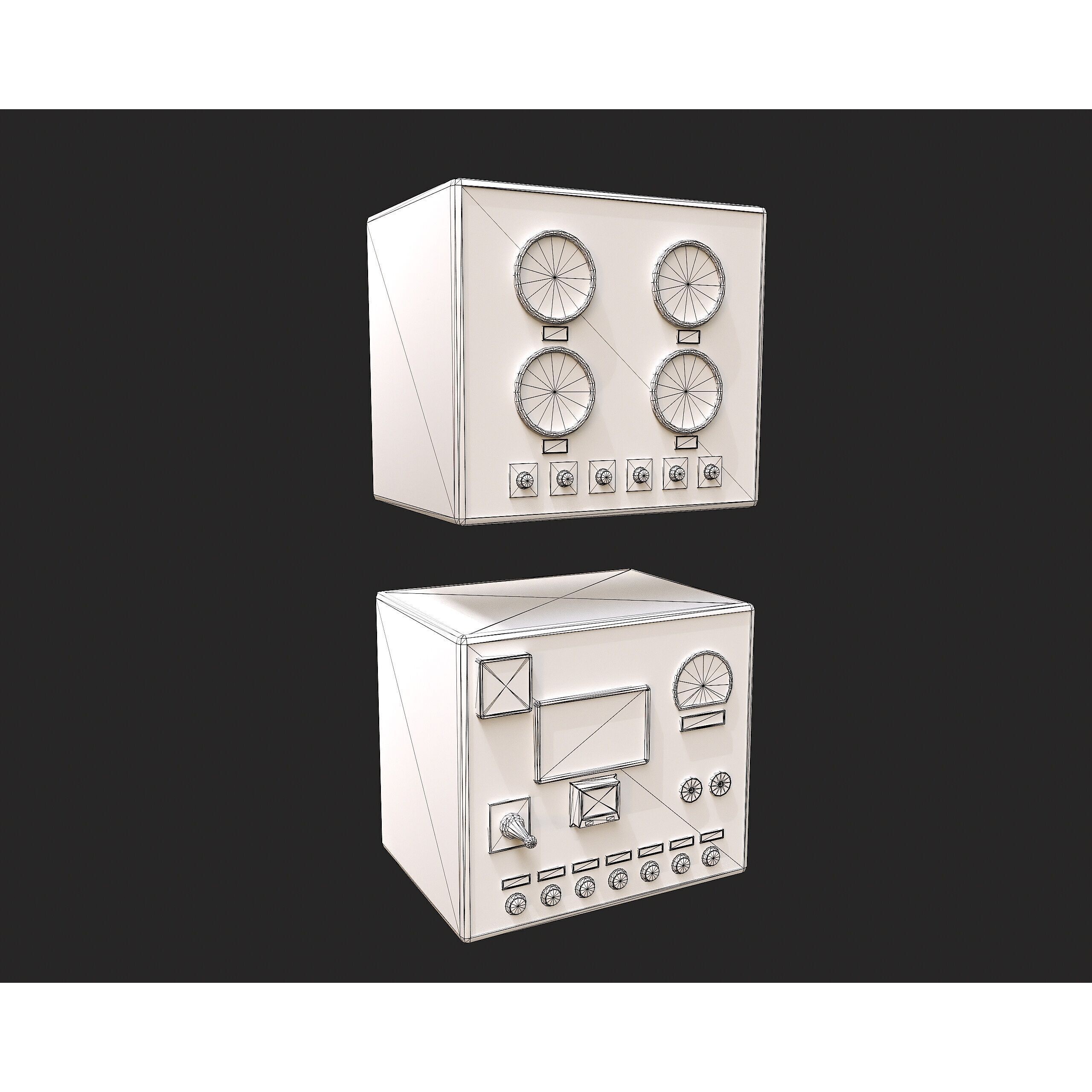 Factory Control Panels - Low-Poly Game-Ready 3D Model - View 34