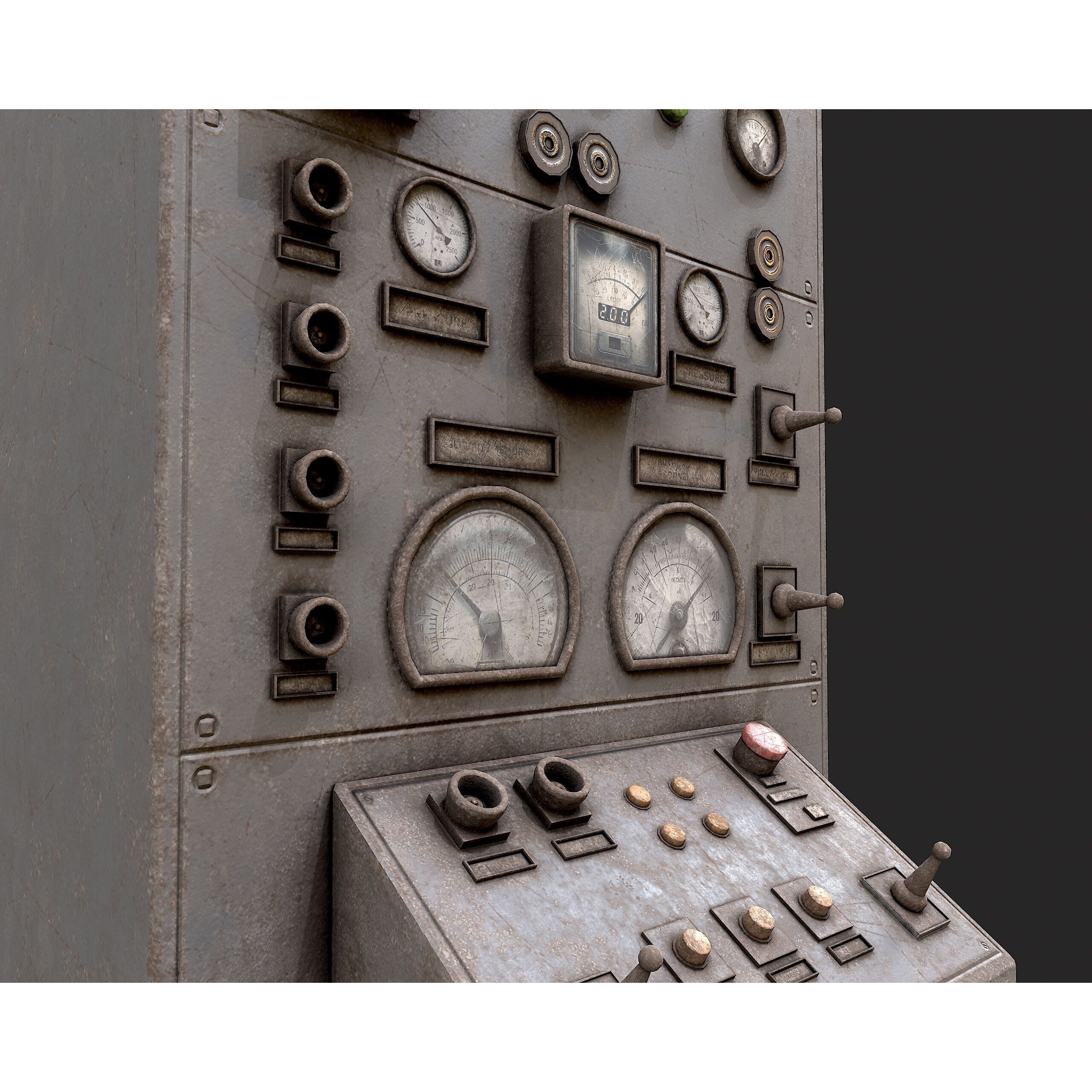 Factory Control Panels - Low-Poly Game-Ready 3D Model - View 7