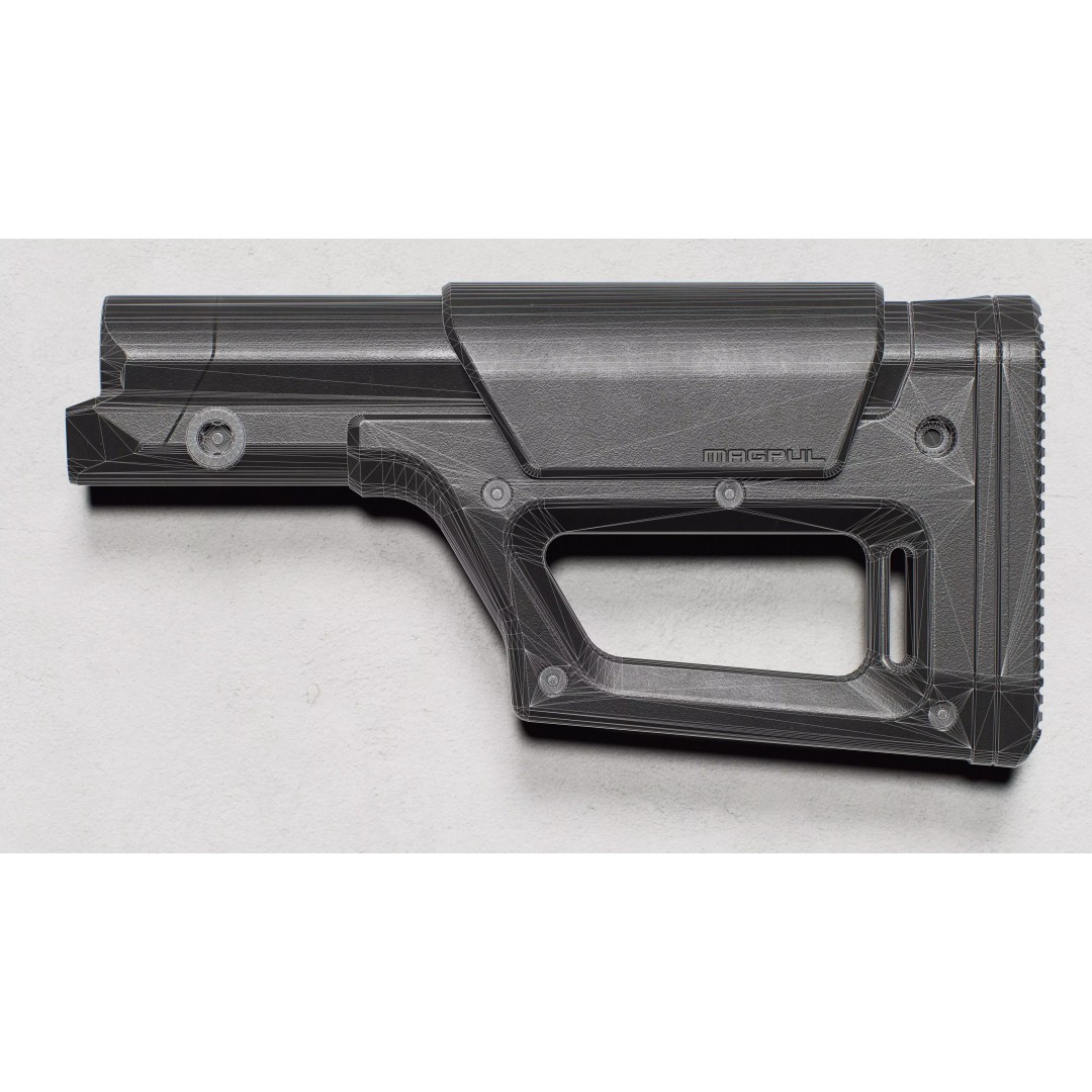 Magpul PRS Lite Stock 3D Model – Low Poly Game Ready Asset, FBX - View 20