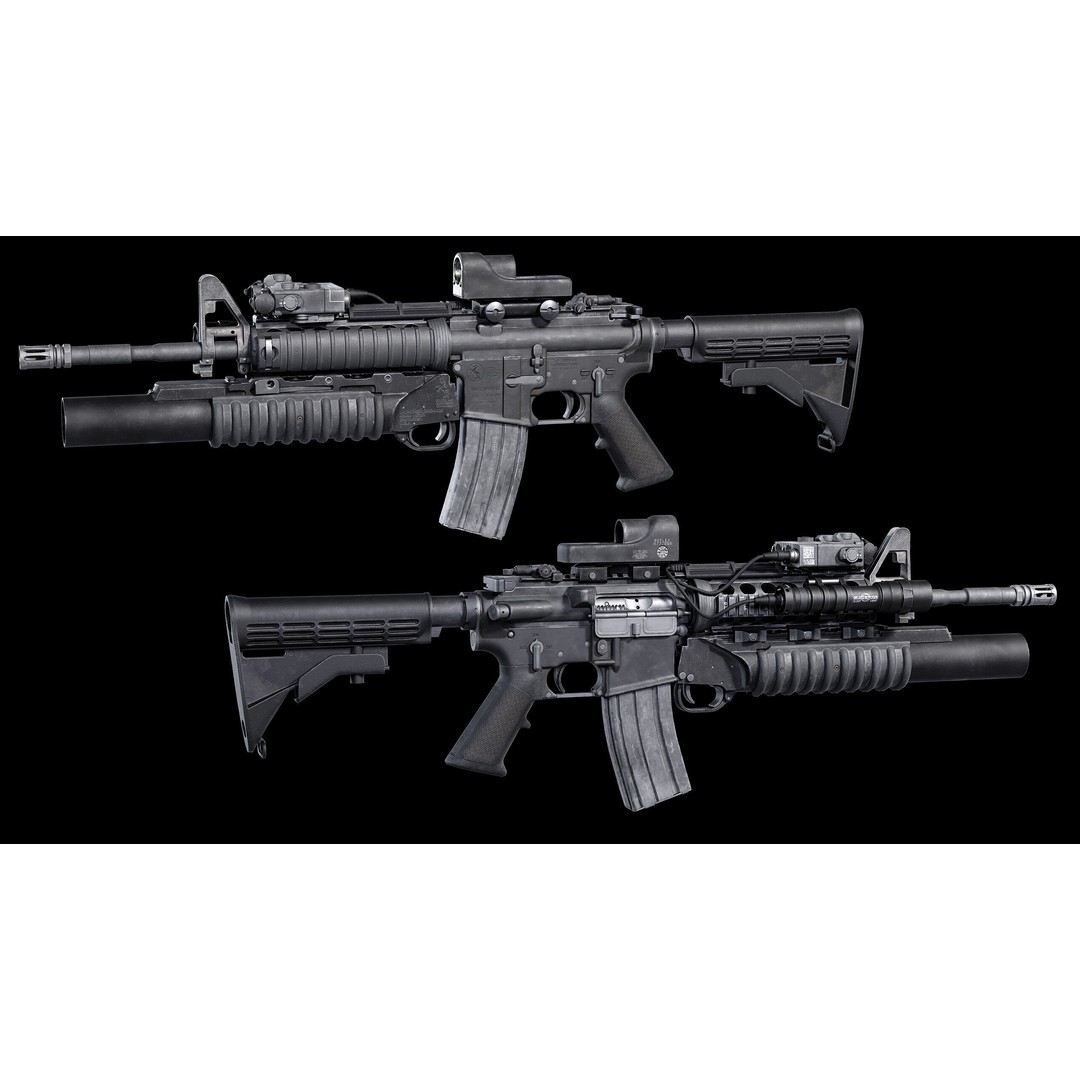 M4A1 3D Model – Low Poly Game Ready Asset, FBX & Blender - View 3