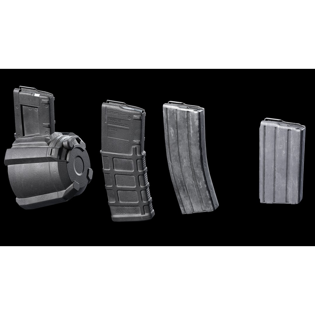 M4A1 3D Model – Low Poly Game Ready Asset, FBX & Blender - View 31