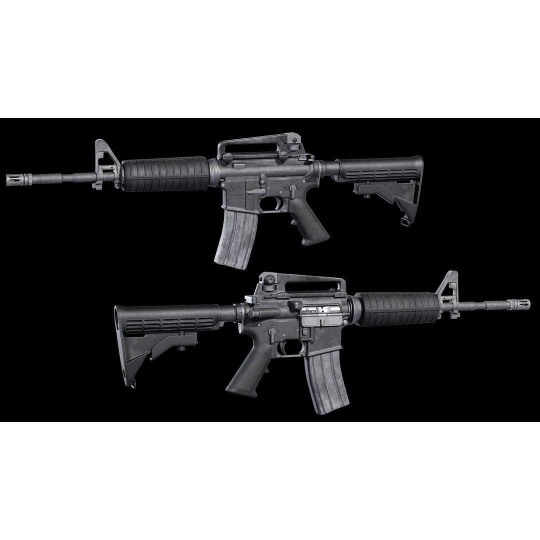 M4A1 3D Model – Low Poly Game Ready Asset, FBX & Blender - View 9
