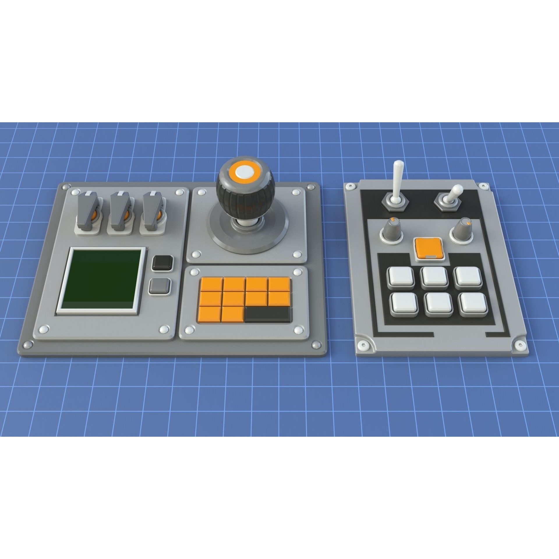 Control Panel 1 - Low-Poly Game-Ready 3D Model - View 10
