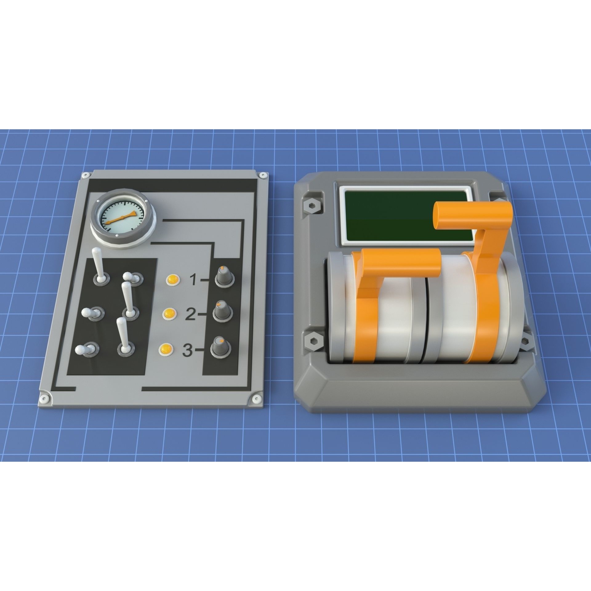 Control Panel 1 - Low-Poly Game-Ready 3D Model - View 11