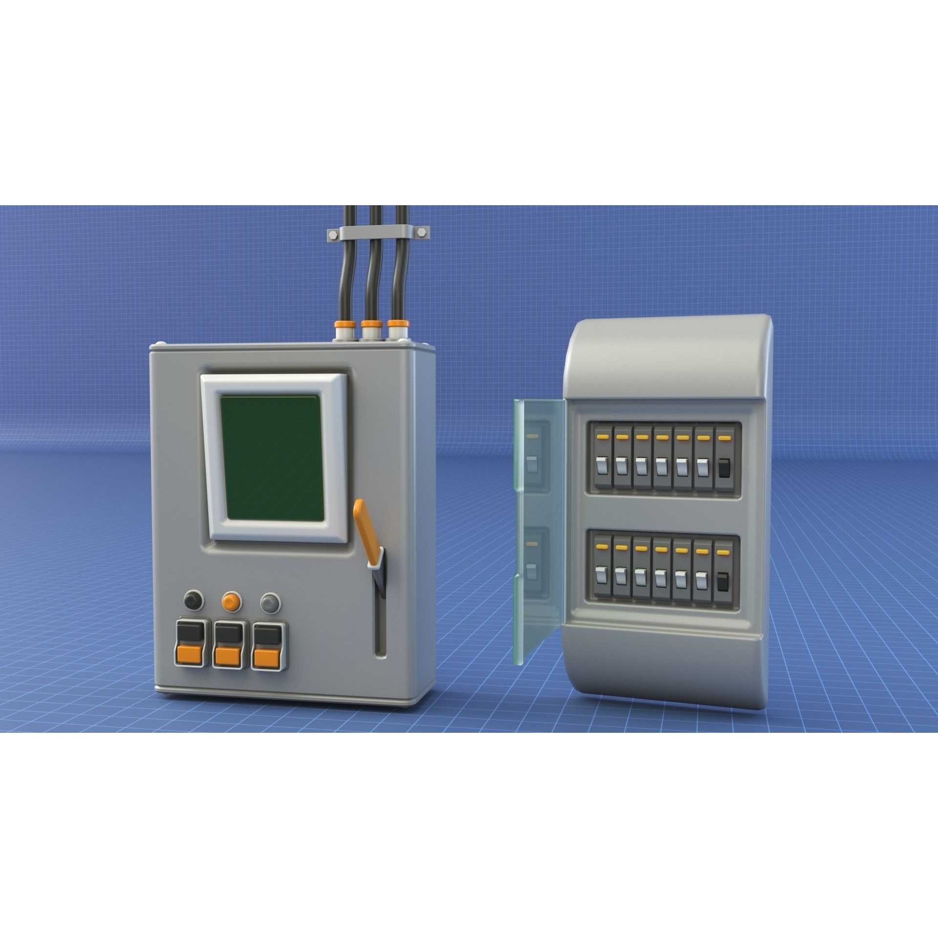 Control Panel 1 - Low-Poly Game-Ready 3D Model - View 14