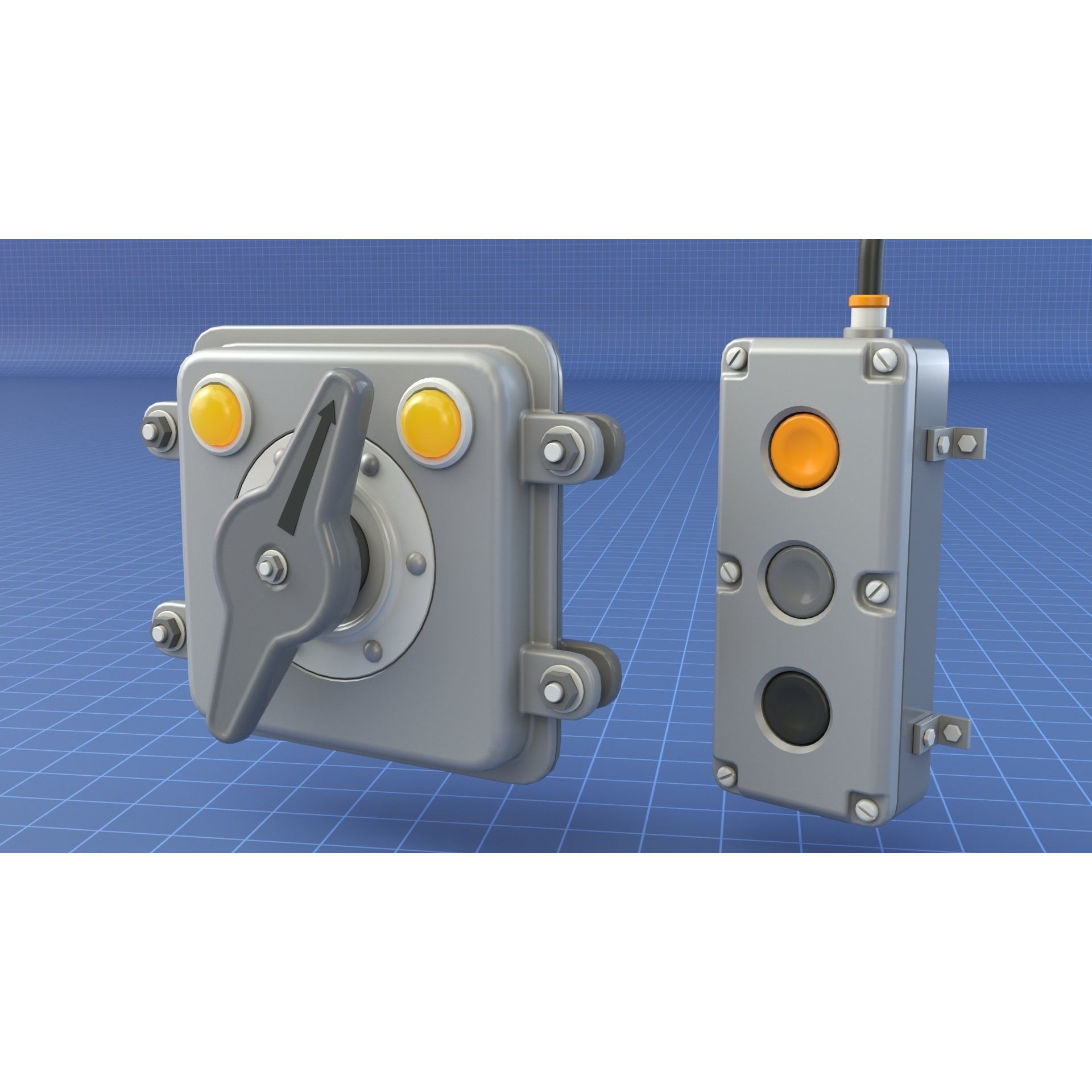 Control Panel 1 - Low-Poly Game-Ready 3D Model - View 16