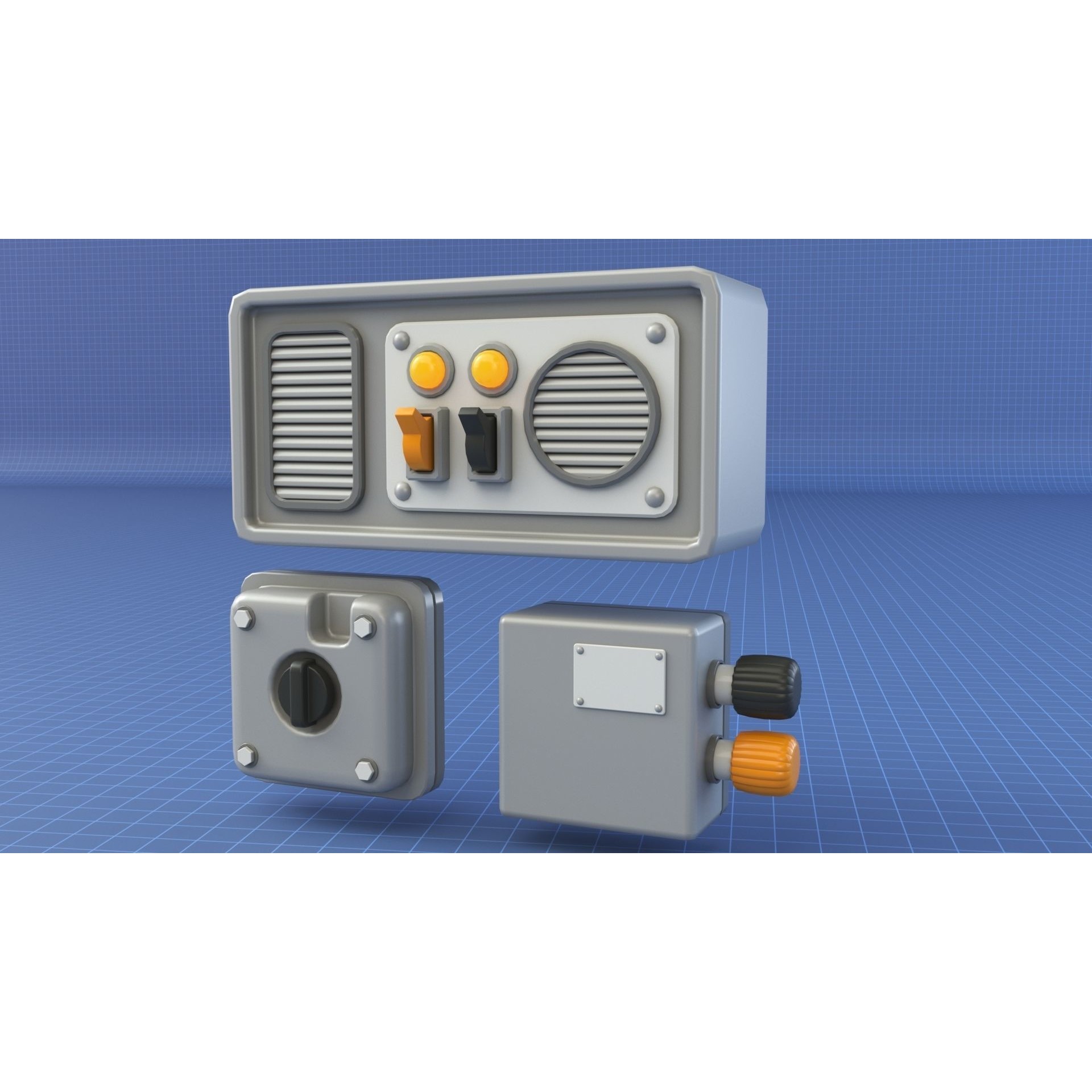 Control Panel 1 - Low-Poly Game-Ready 3D Model - View 17