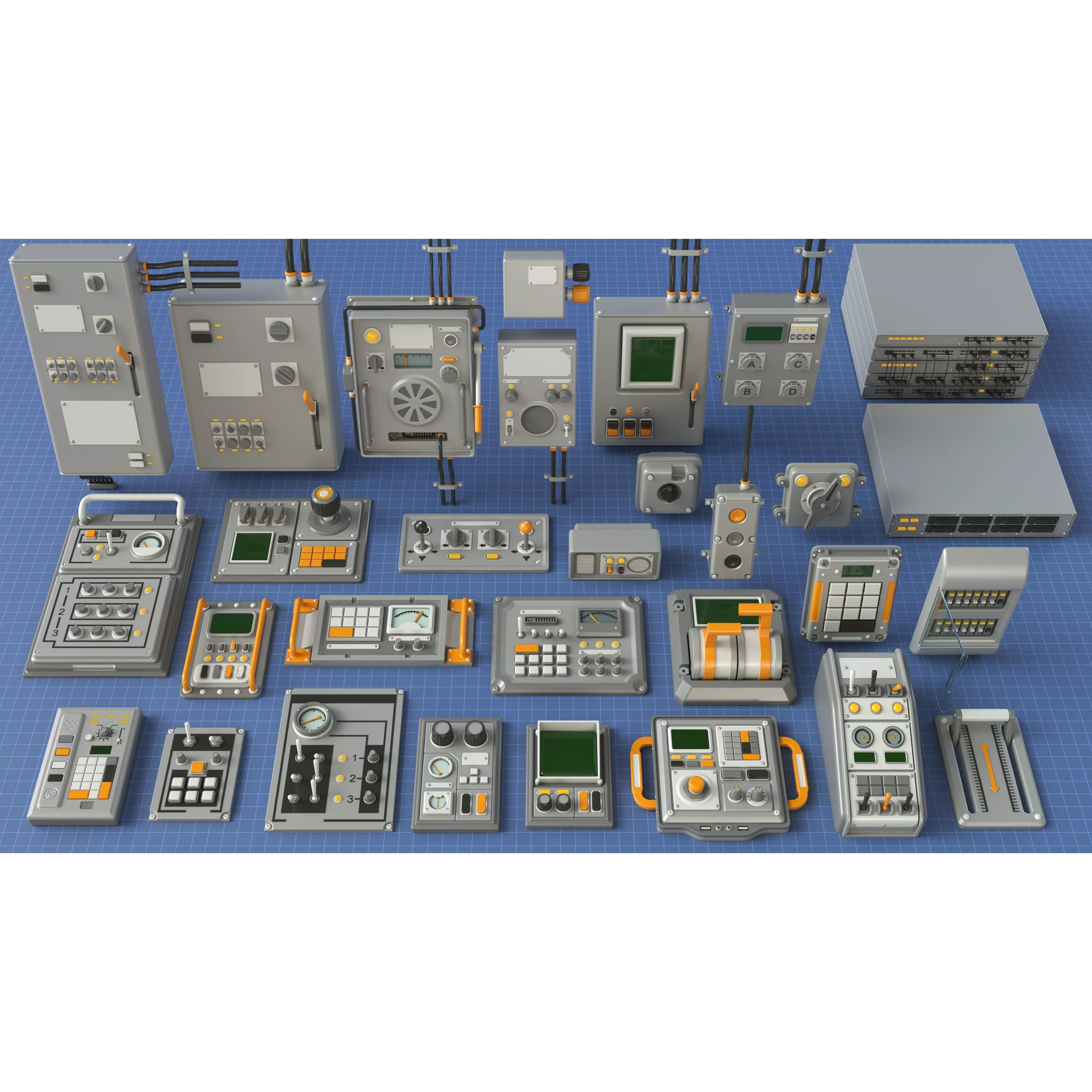 Control Panel 1 - Low-Poly Game-Ready 3D Model - View 2