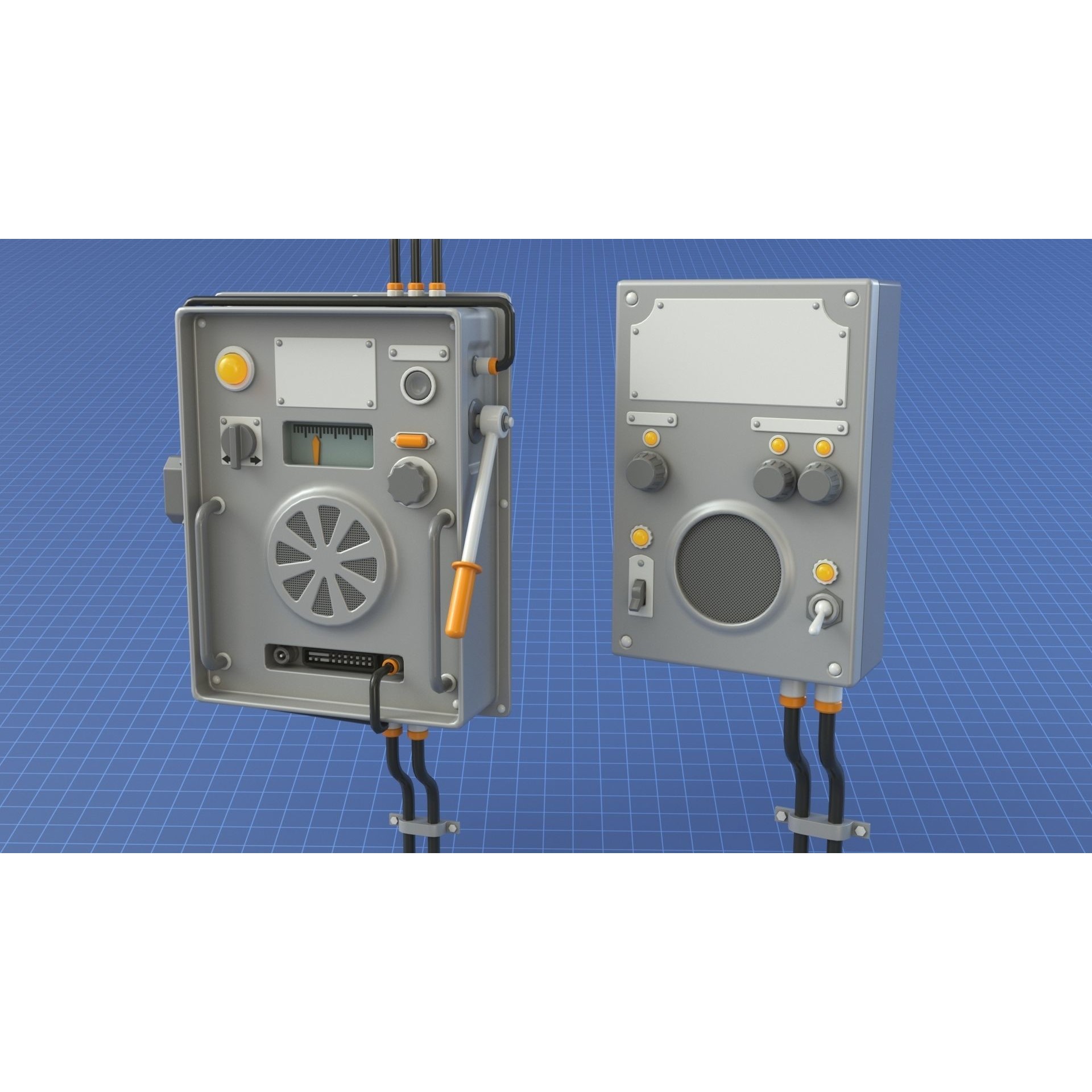 Control Panel 1 - Low-Poly Game-Ready 3D Model - View 7