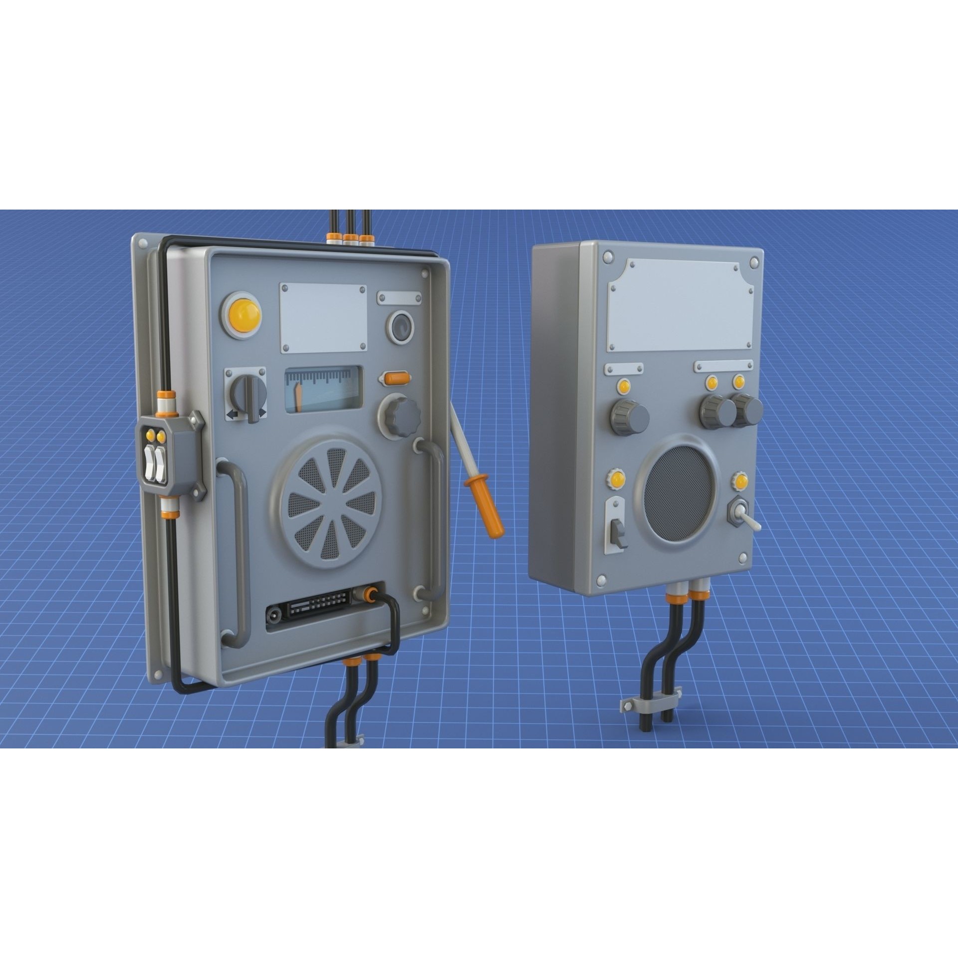 Control Panel 1 - Low-Poly Game-Ready 3D Model - View 8