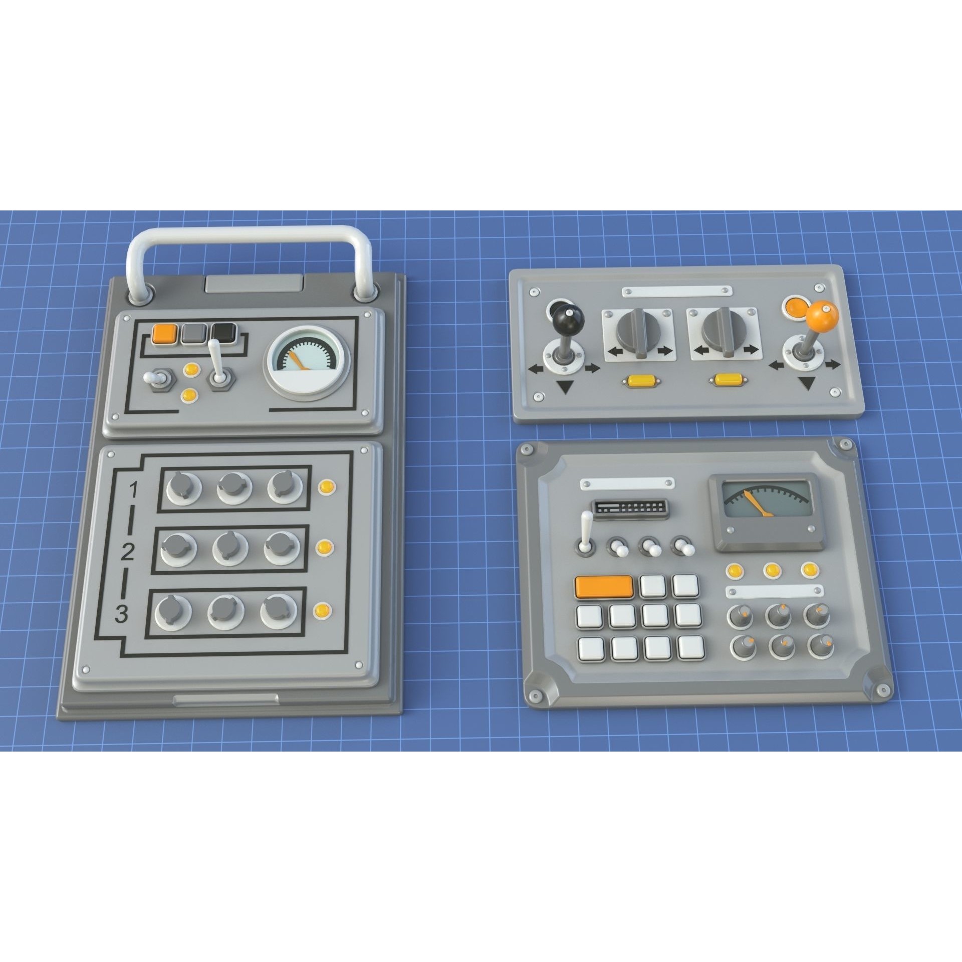 Control Panel 1 - Low-Poly Game-Ready 3D Model - View 9