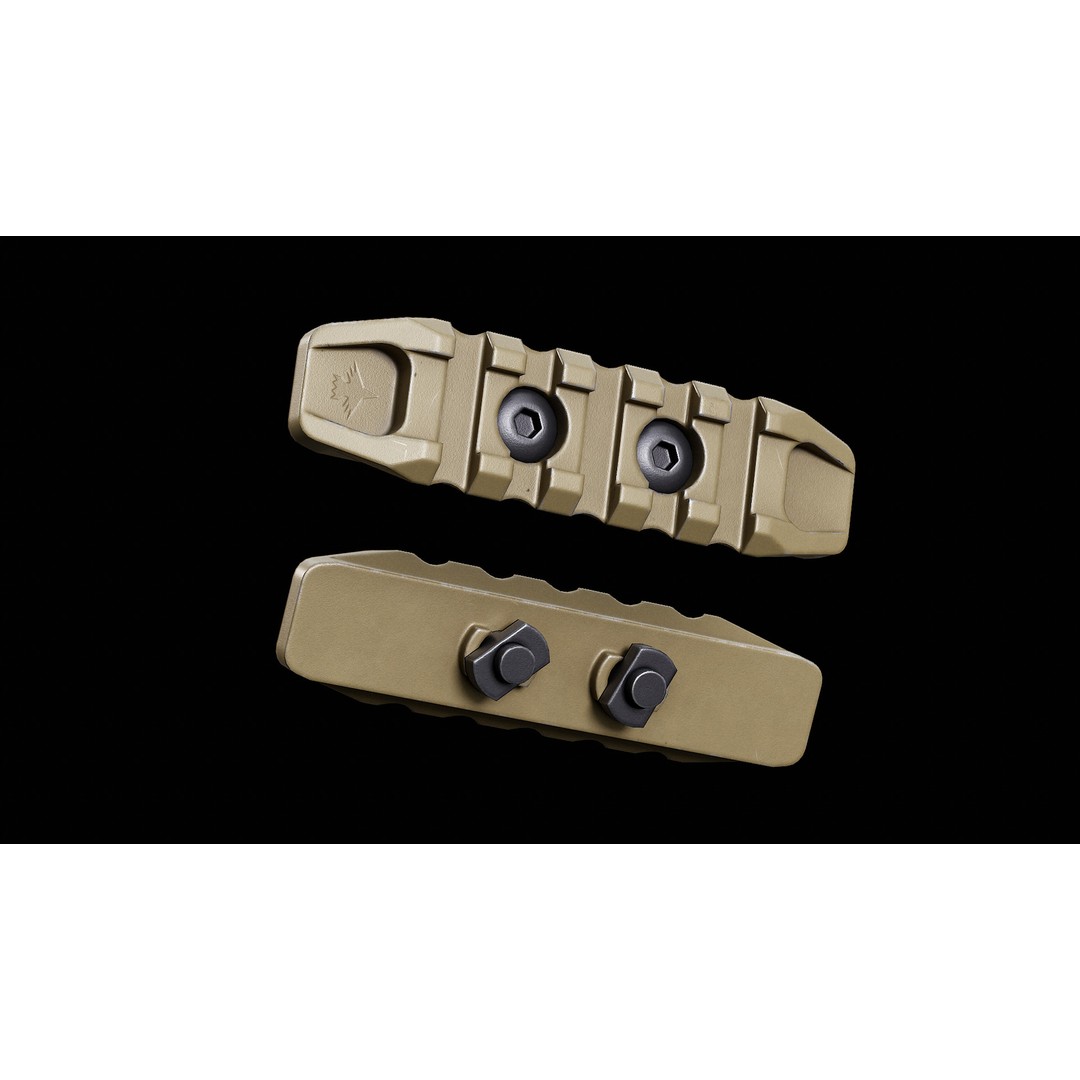 CRC 9021 M-Lok Picatinny Rail 3D Model – Low Poly Game-Ready FBX - View 4