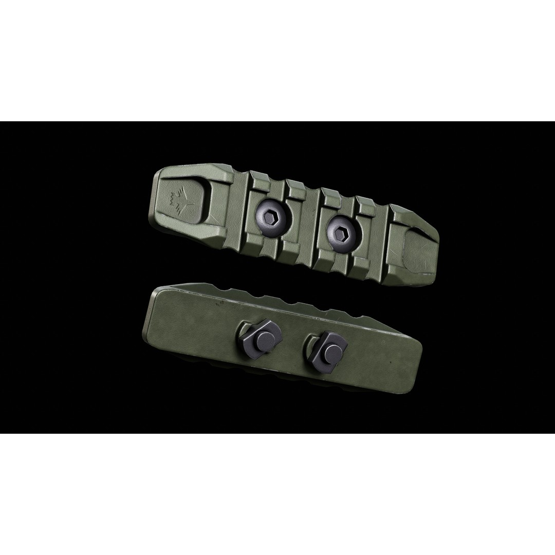 CRC 9021 M-Lok Picatinny Rail 3D Model – Low Poly Game-Ready FBX - View 5