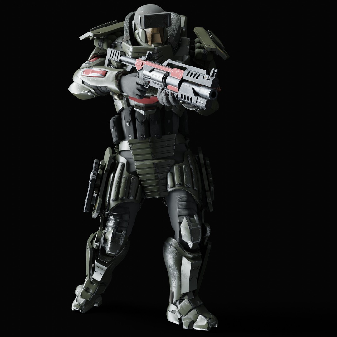 Heavy Juggernaut Soldier 3D Model – Game-Ready Rigged Character, FBX, OBJ - View 33