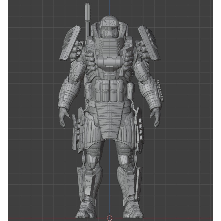 Heavy Juggernaut Soldier 3D Model – Game-Ready Rigged Character, FBX, OBJ - View 38