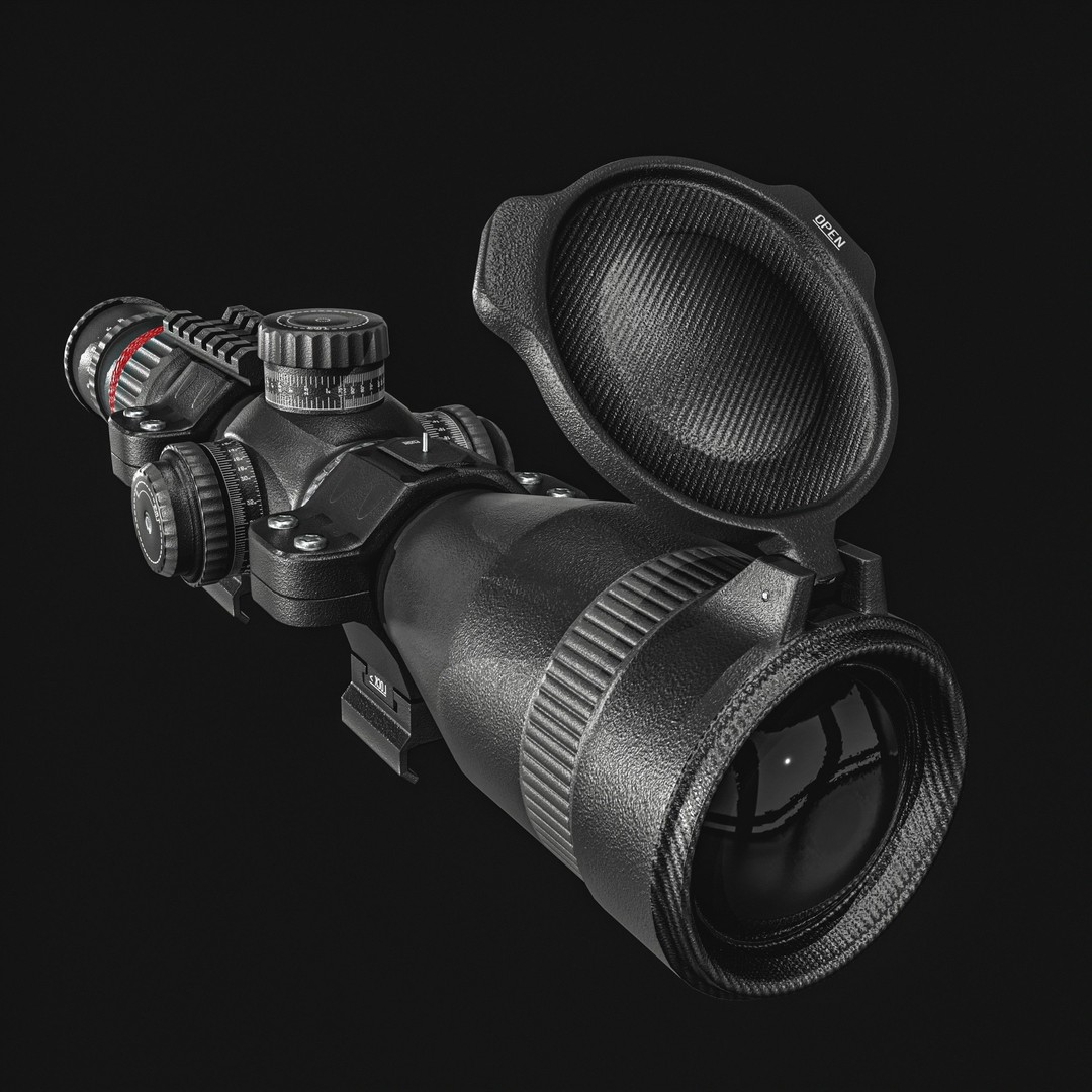 Rifle 16X Scope 3D Model – Low Poly PBR Game Asset, FBX & More - View 14