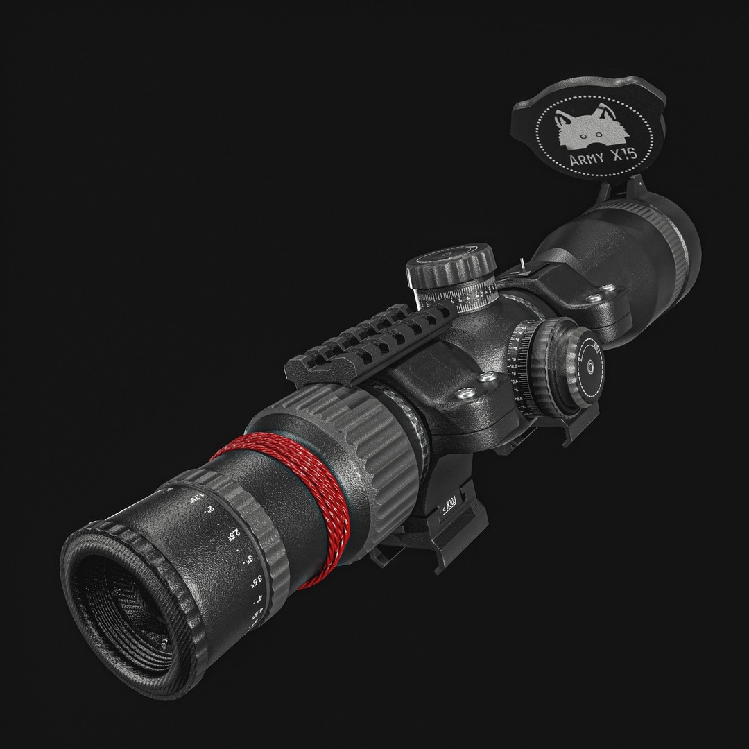 Rifle 16X Scope 3D Model – Low Poly PBR Game Asset, FBX & More - View 15