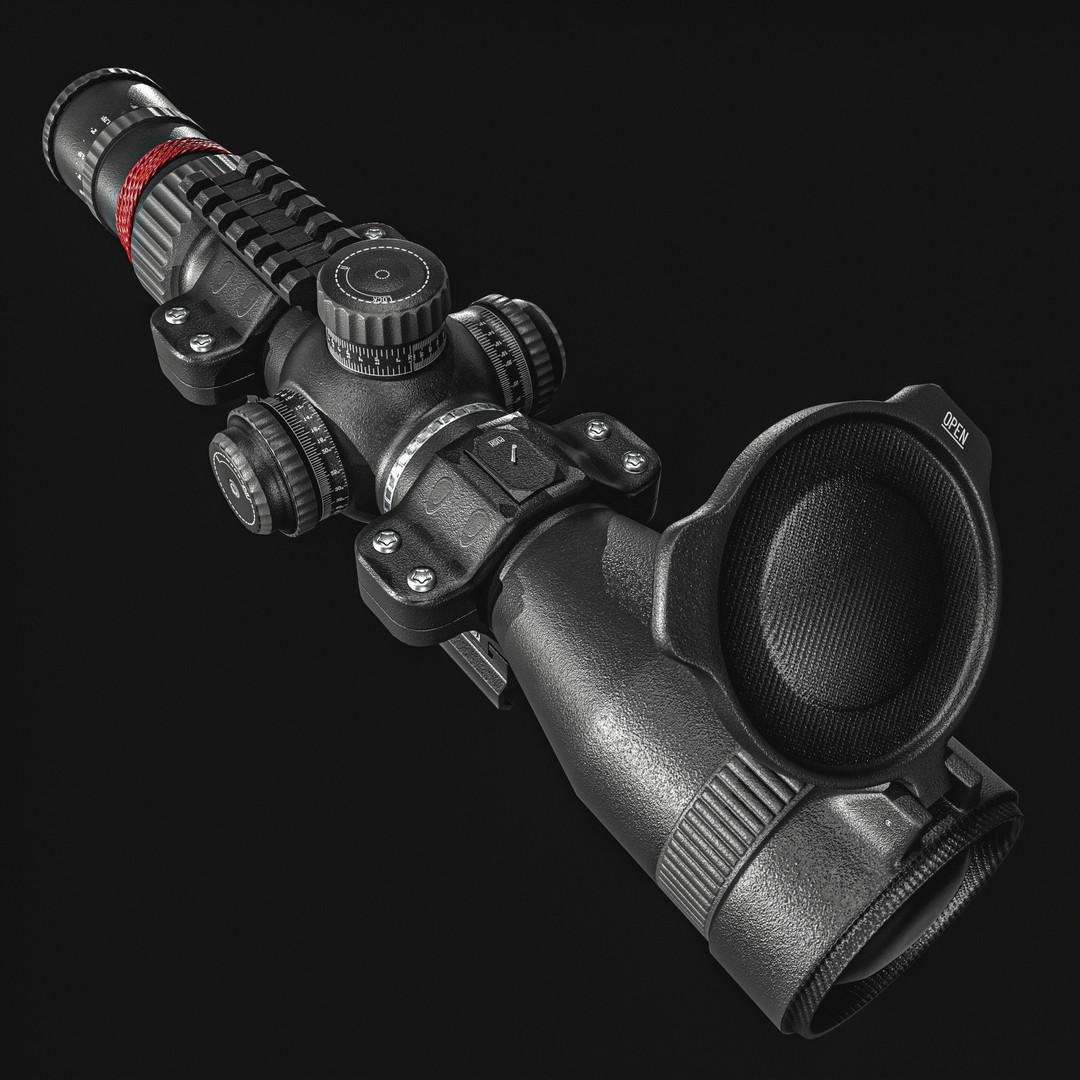 Rifle 16X Scope 3D Model – Low Poly PBR Game Asset, FBX & More - View 19