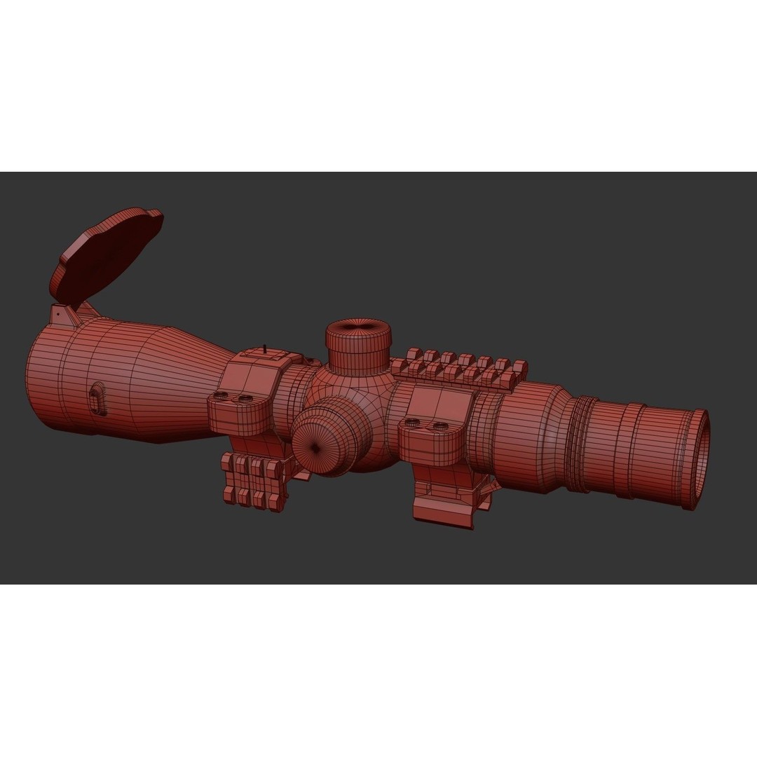 Rifle 16X Scope 3D Model – Low Poly PBR Game Asset, FBX & More - View 24