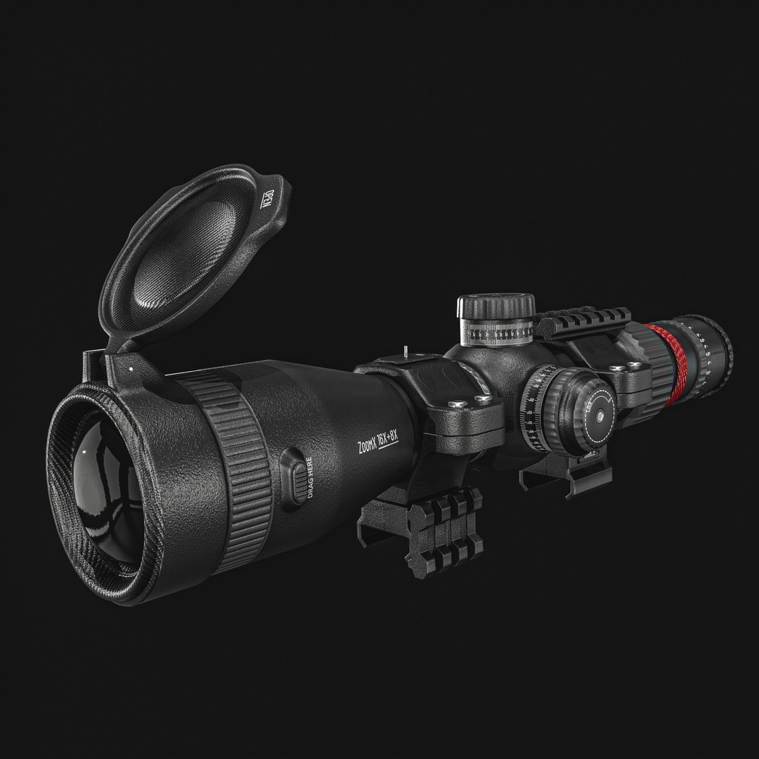 Rifle 16X Scope 3D Model – Low Poly PBR Game Asset, FBX & More - View 4