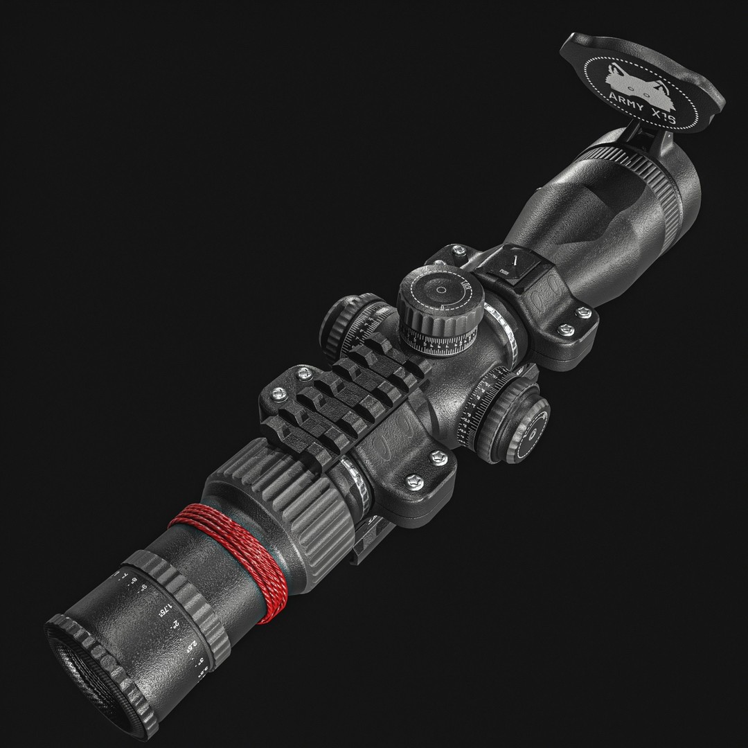 Rifle 16X Scope 3D Model – Low Poly PBR Game Asset, FBX & More - View 5