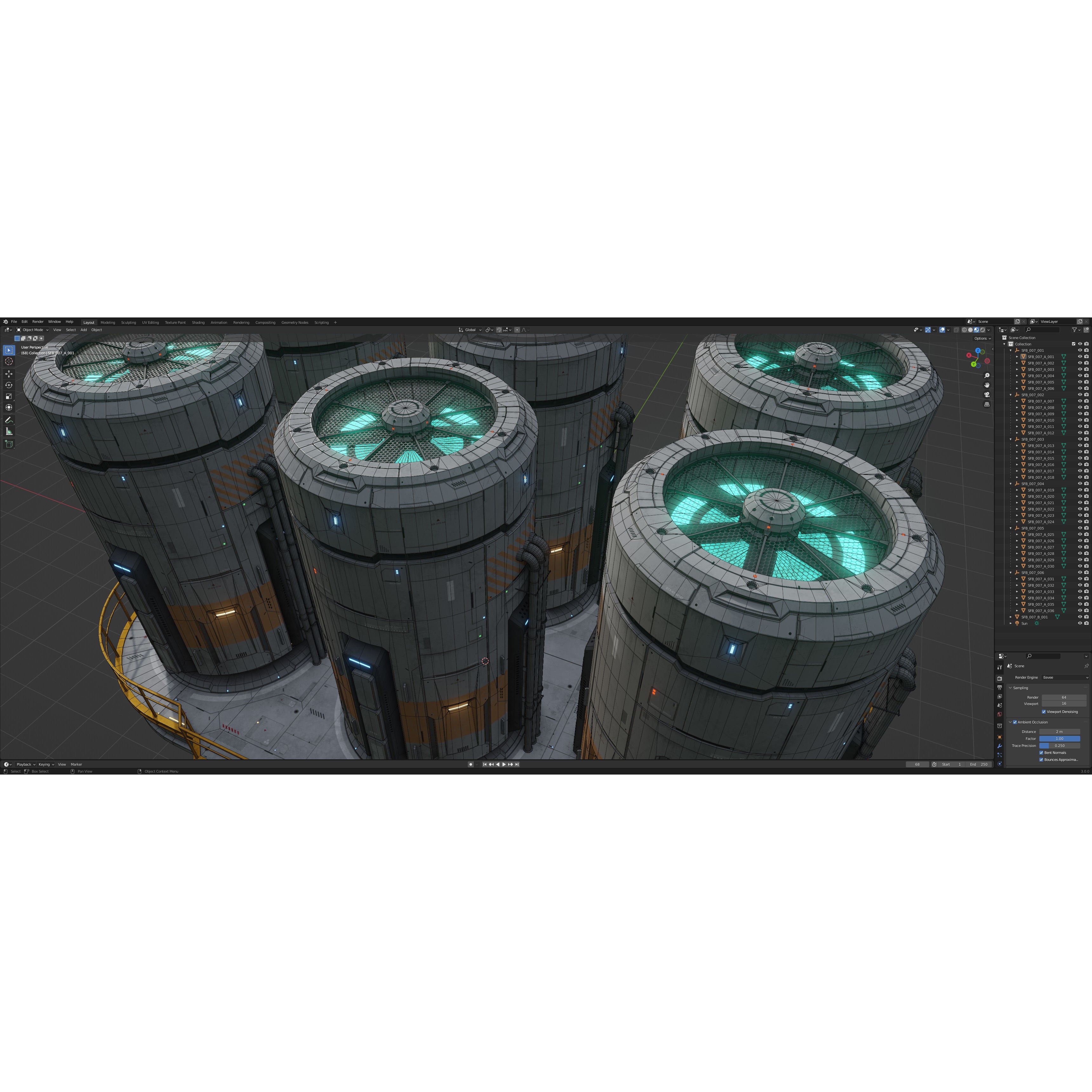 Sci-Fi Building 007 - Low-Poly Game-Ready 3D Model