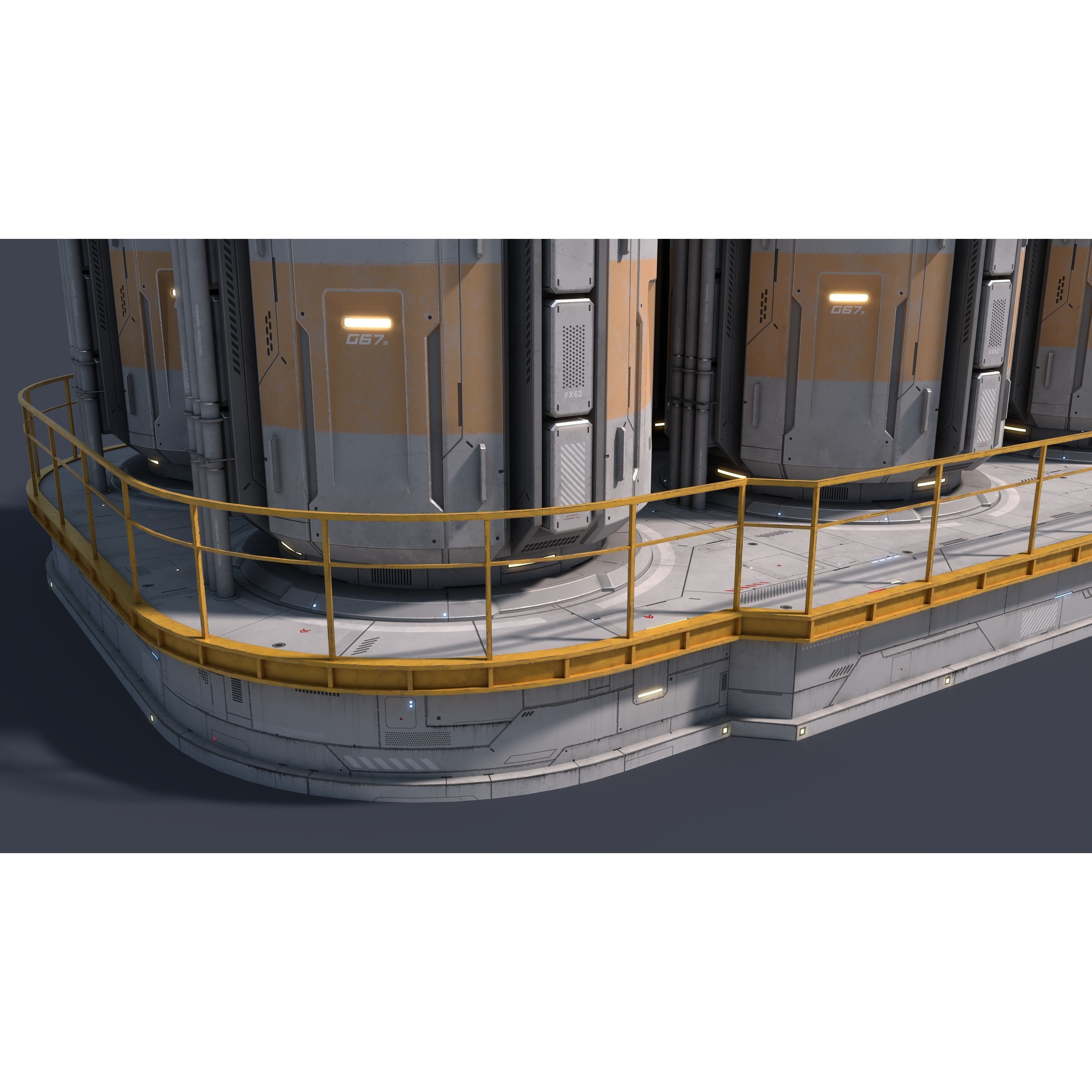 Sci-Fi Building 007 - Low-Poly Game-Ready 3D Model - View 14