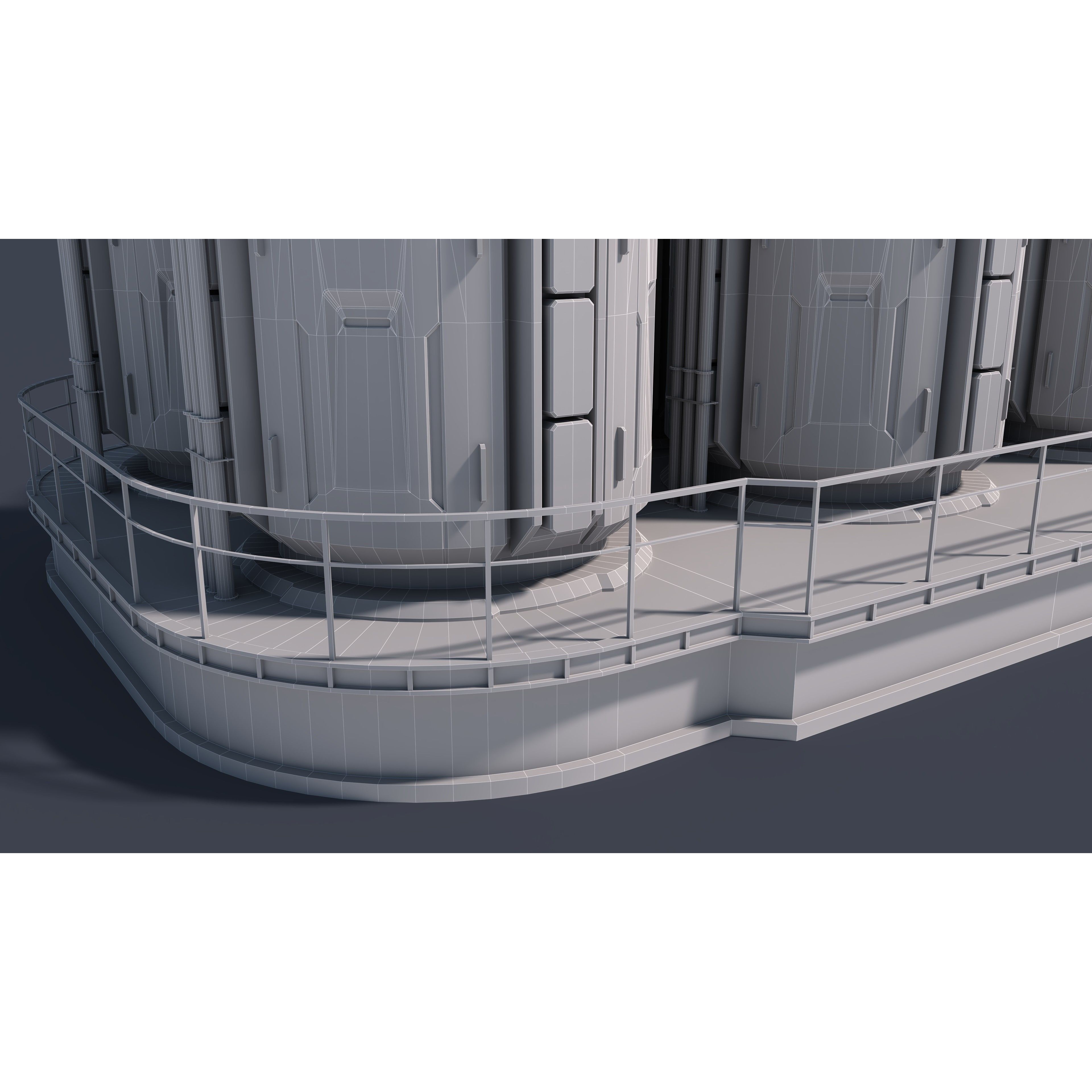 Sci-Fi Building 007 - Low-Poly Game-Ready 3D Model - View 15