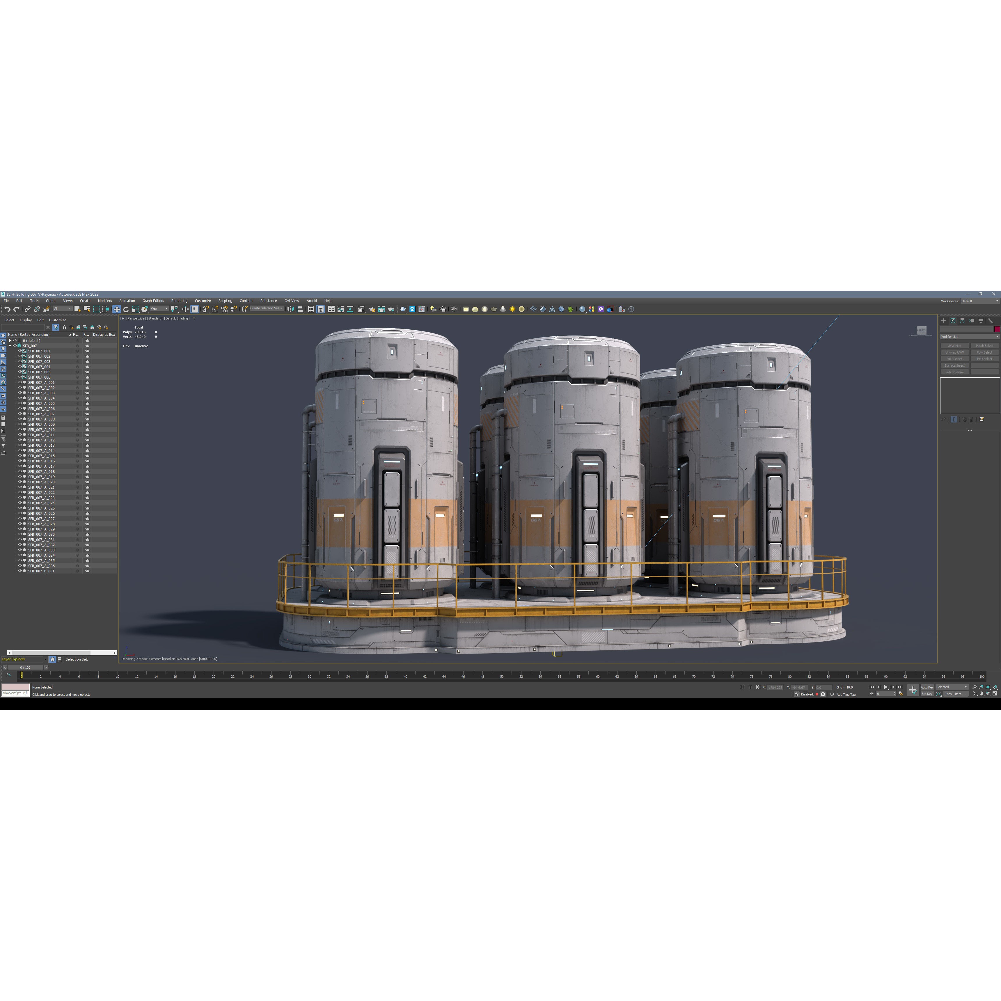 Sci-Fi Building 007 - Low-Poly Game-Ready 3D Model - View 17