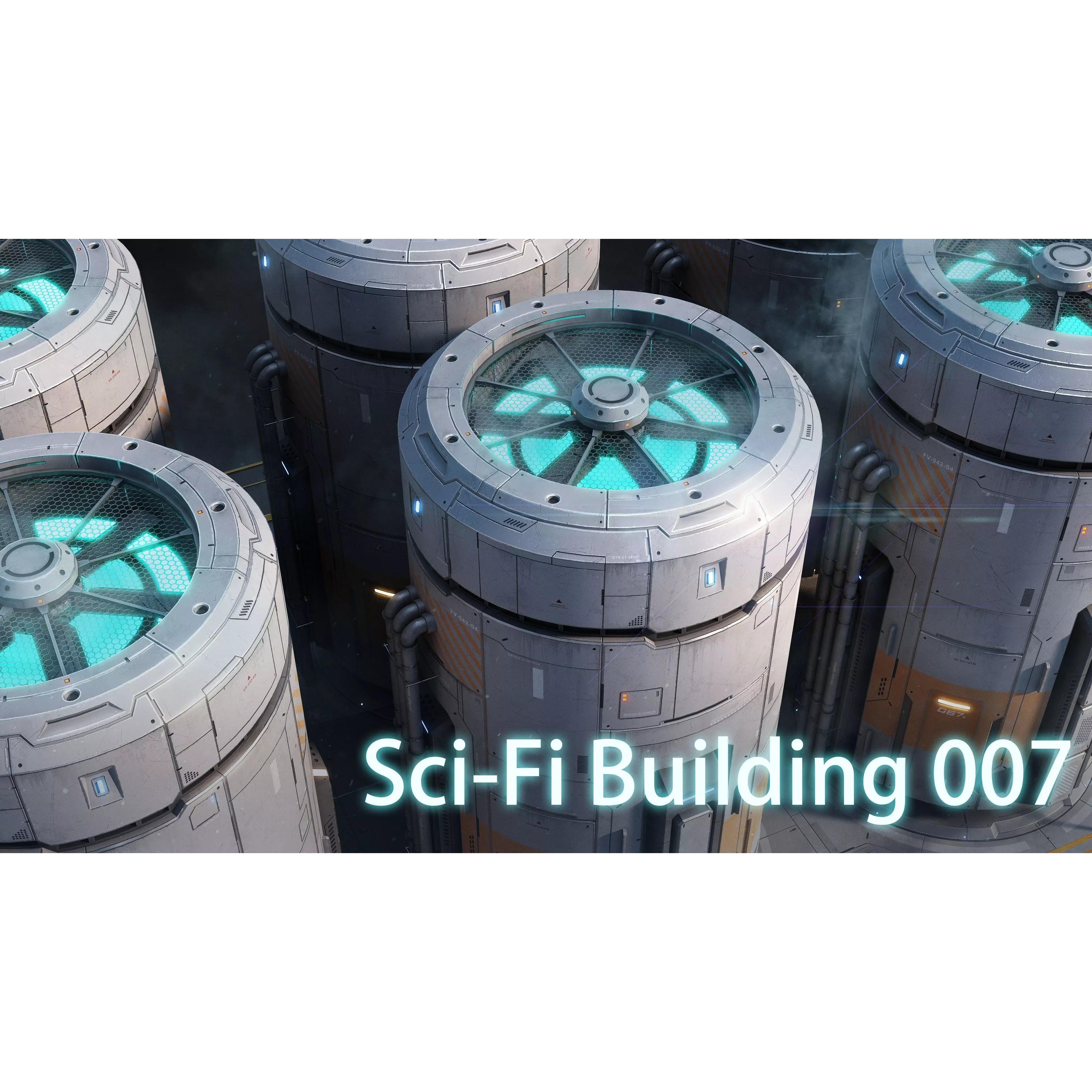 Sci-Fi Building 007 - Low-Poly Game-Ready 3D Model - View 2