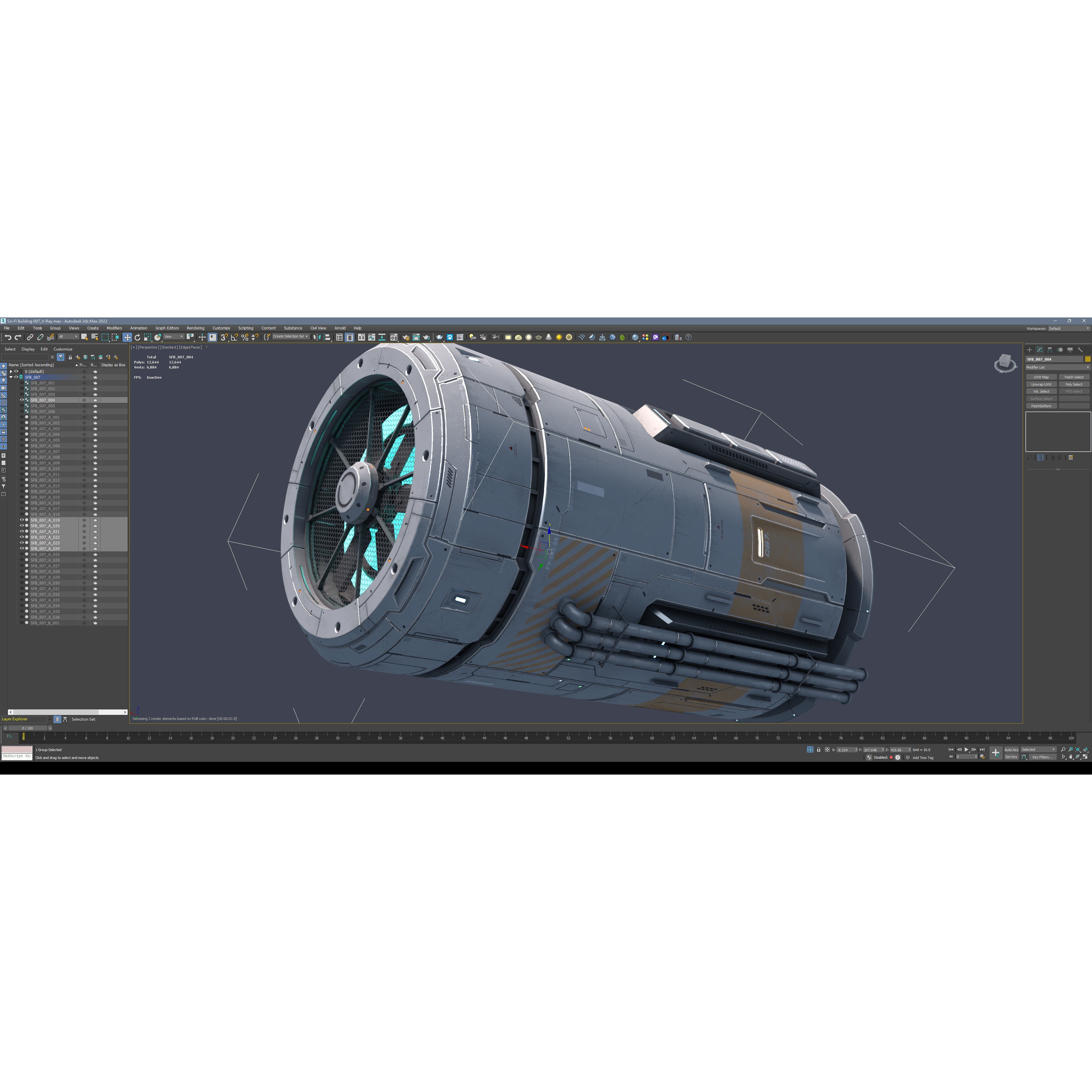 Sci-Fi Building 007 - Low-Poly Game-Ready 3D Model - View 20