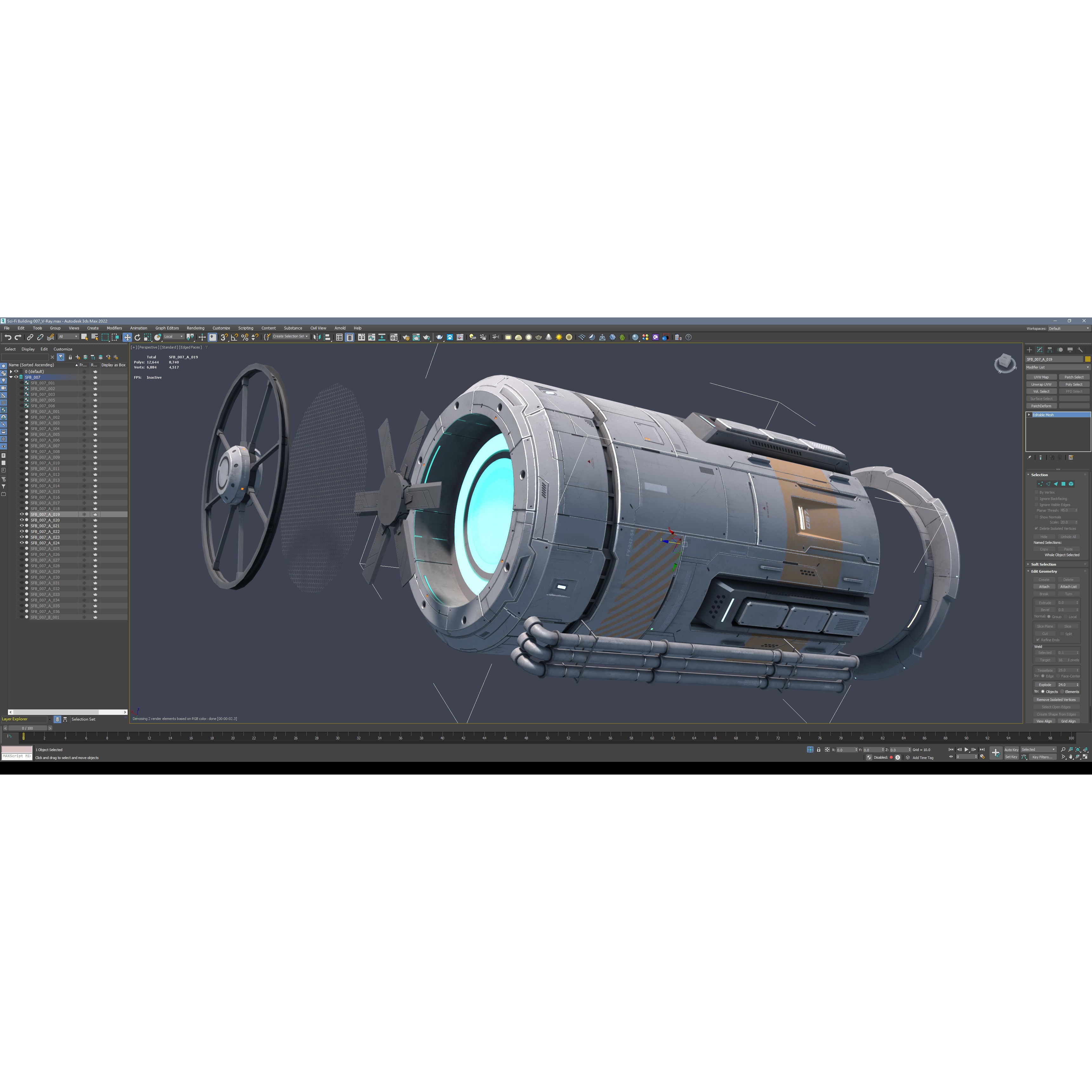 Sci-Fi Building 007 - Low-Poly Game-Ready 3D Model - View 21