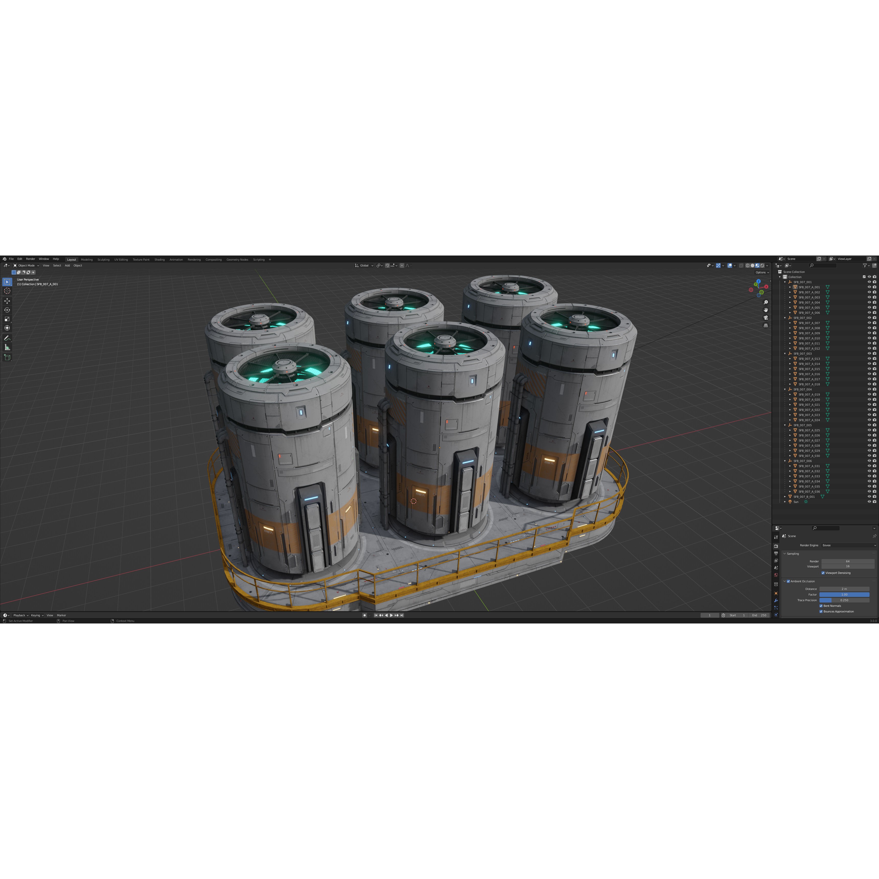 Sci-Fi Building 007 - Low-Poly Game-Ready 3D Model - View 23