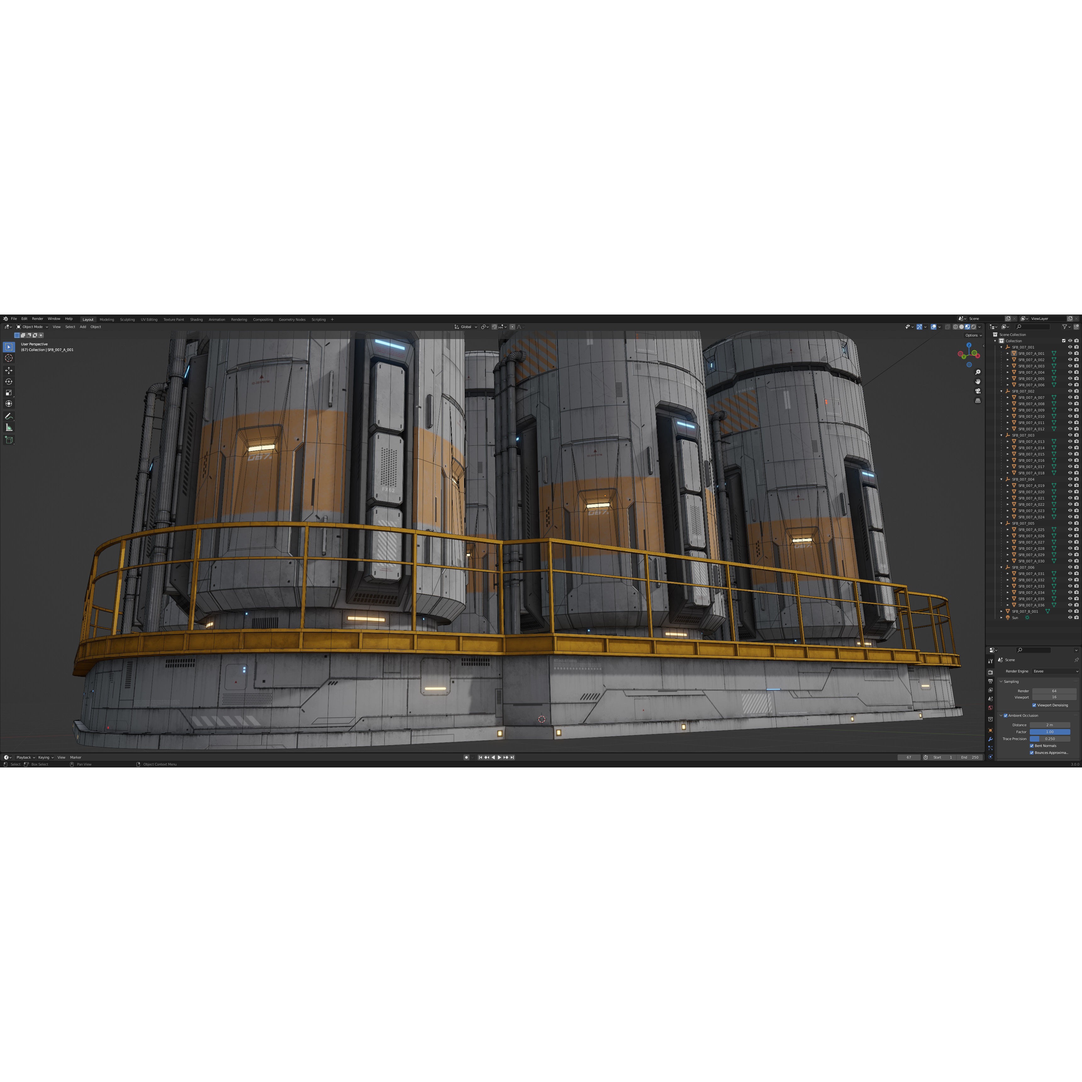 Sci-Fi Building 007 - Low-Poly Game-Ready 3D Model - View 27