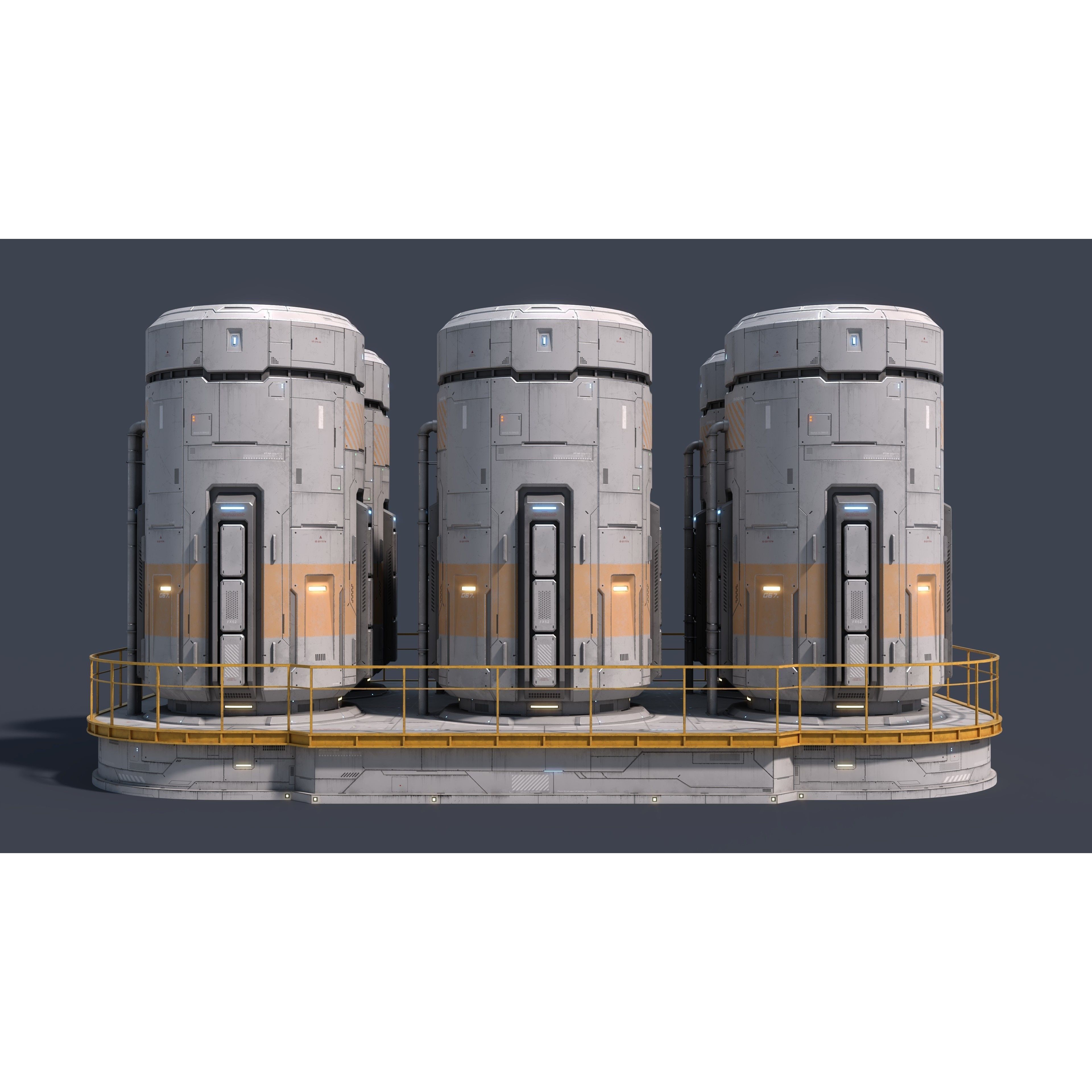 Sci-Fi Building 007 - Low-Poly Game-Ready 3D Model - View 3