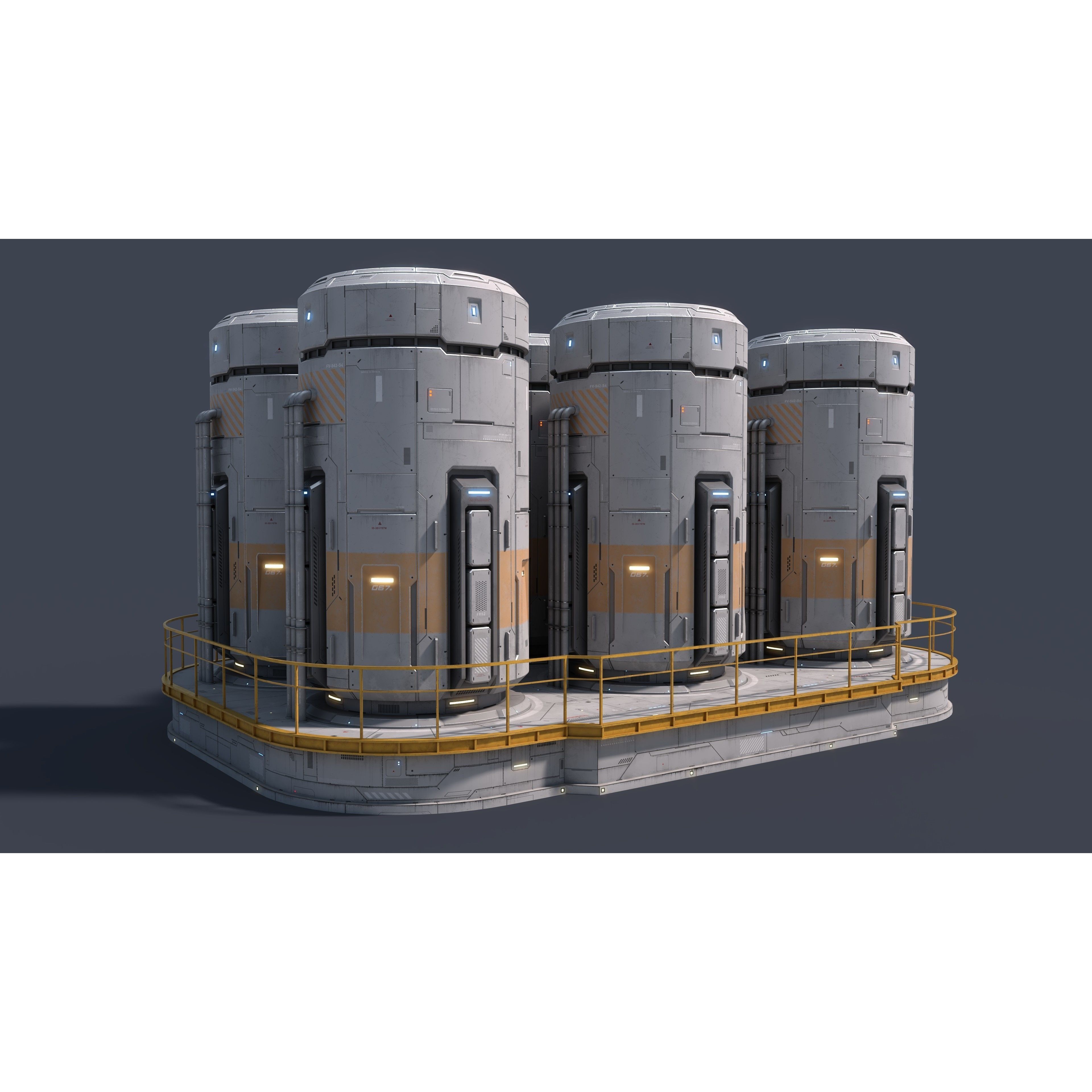 Sci-Fi Building 007 - Low-Poly Game-Ready 3D Model - View 4
