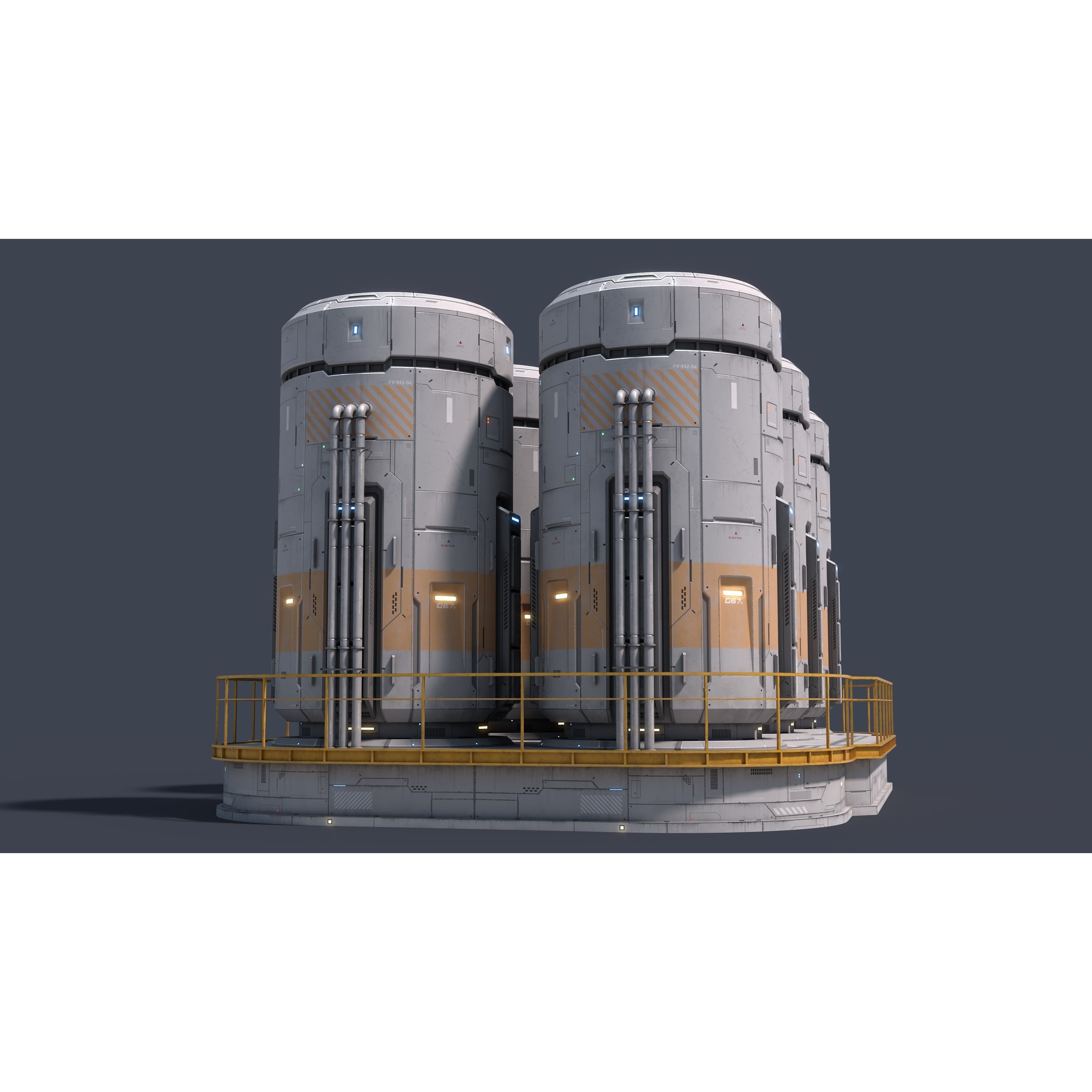 Sci-Fi Building 007 - Low-Poly Game-Ready 3D Model - View 6