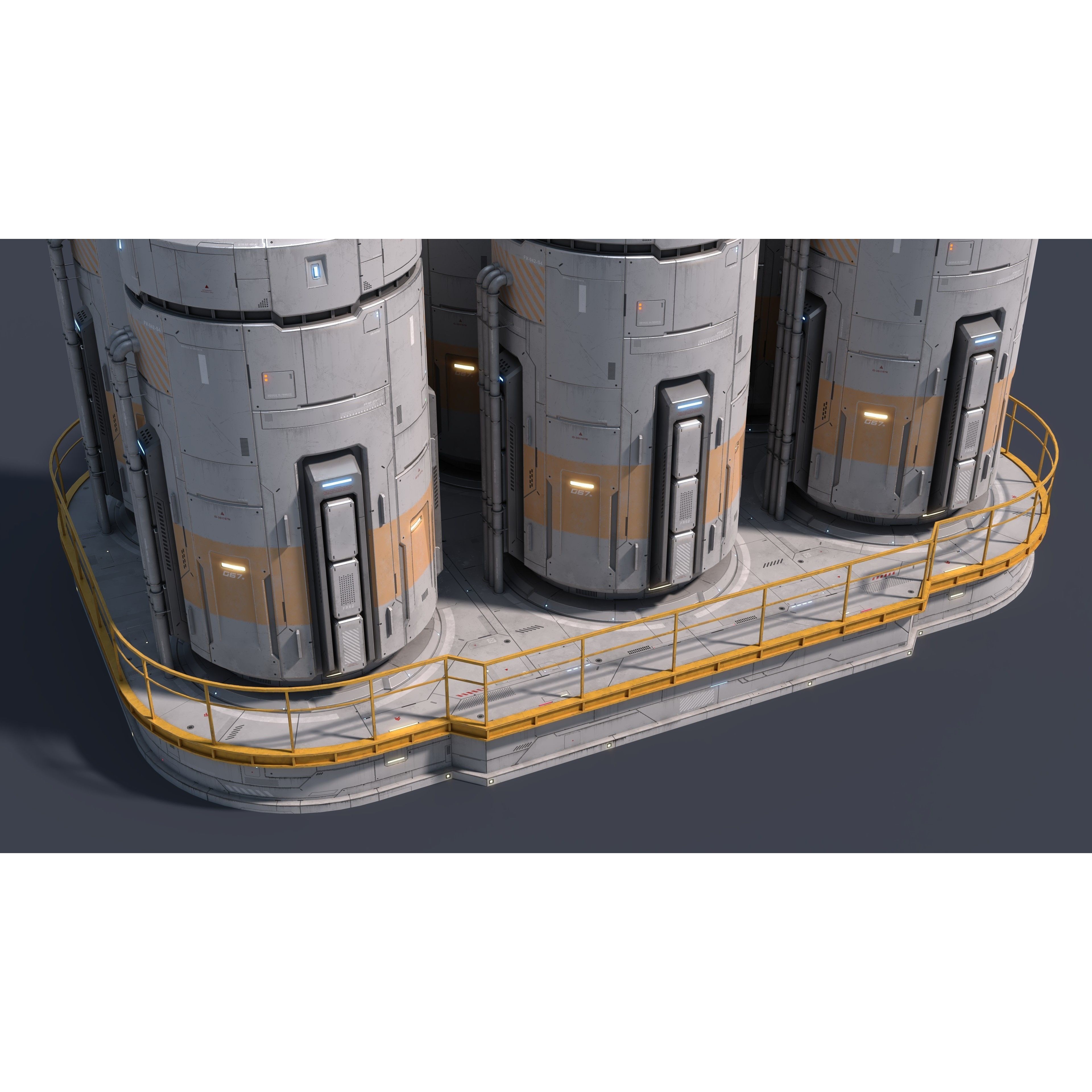 Sci-Fi Building 007 - Low-Poly Game-Ready 3D Model - View 7