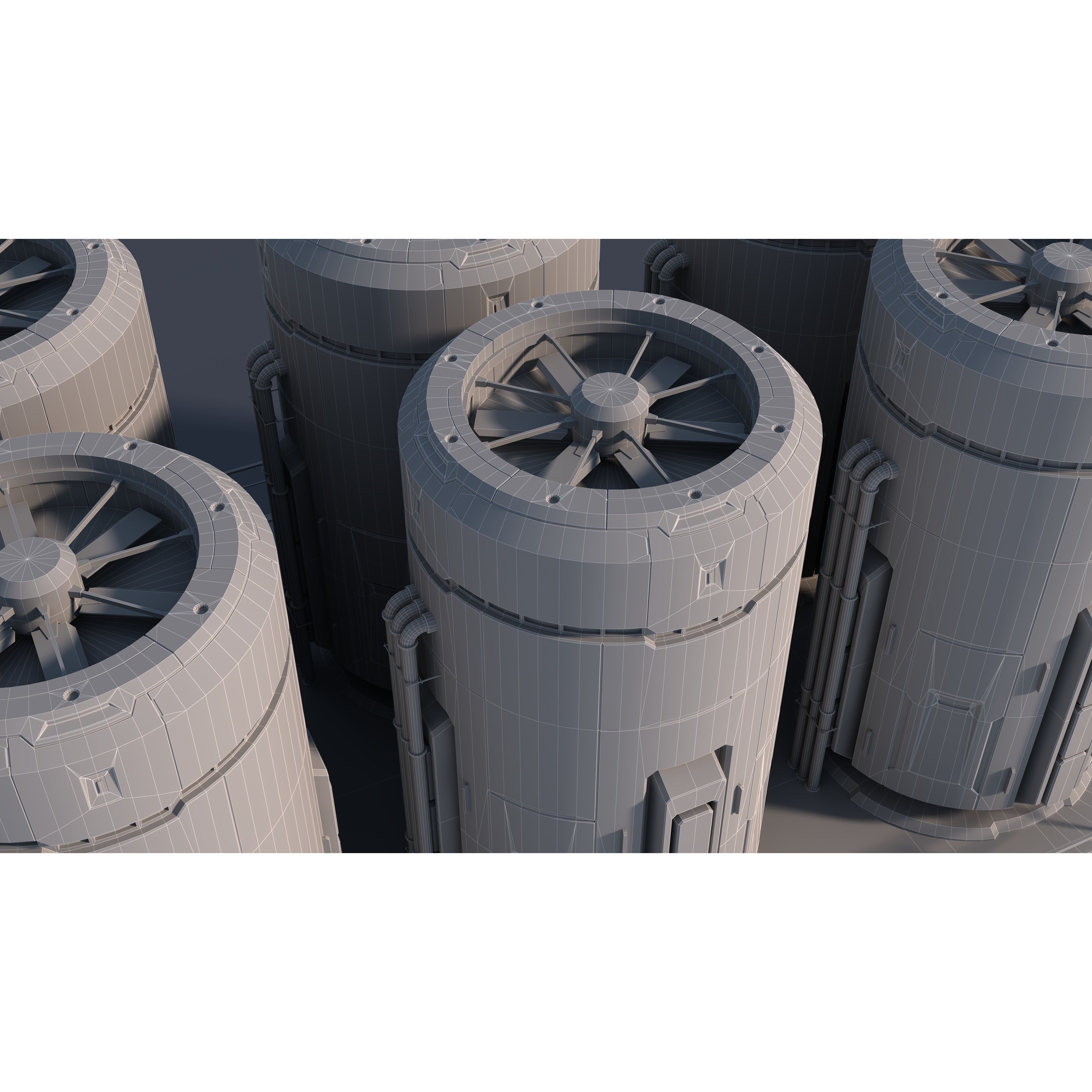 Sci-Fi Building 007 - Low-Poly Game-Ready 3D Model - View 9